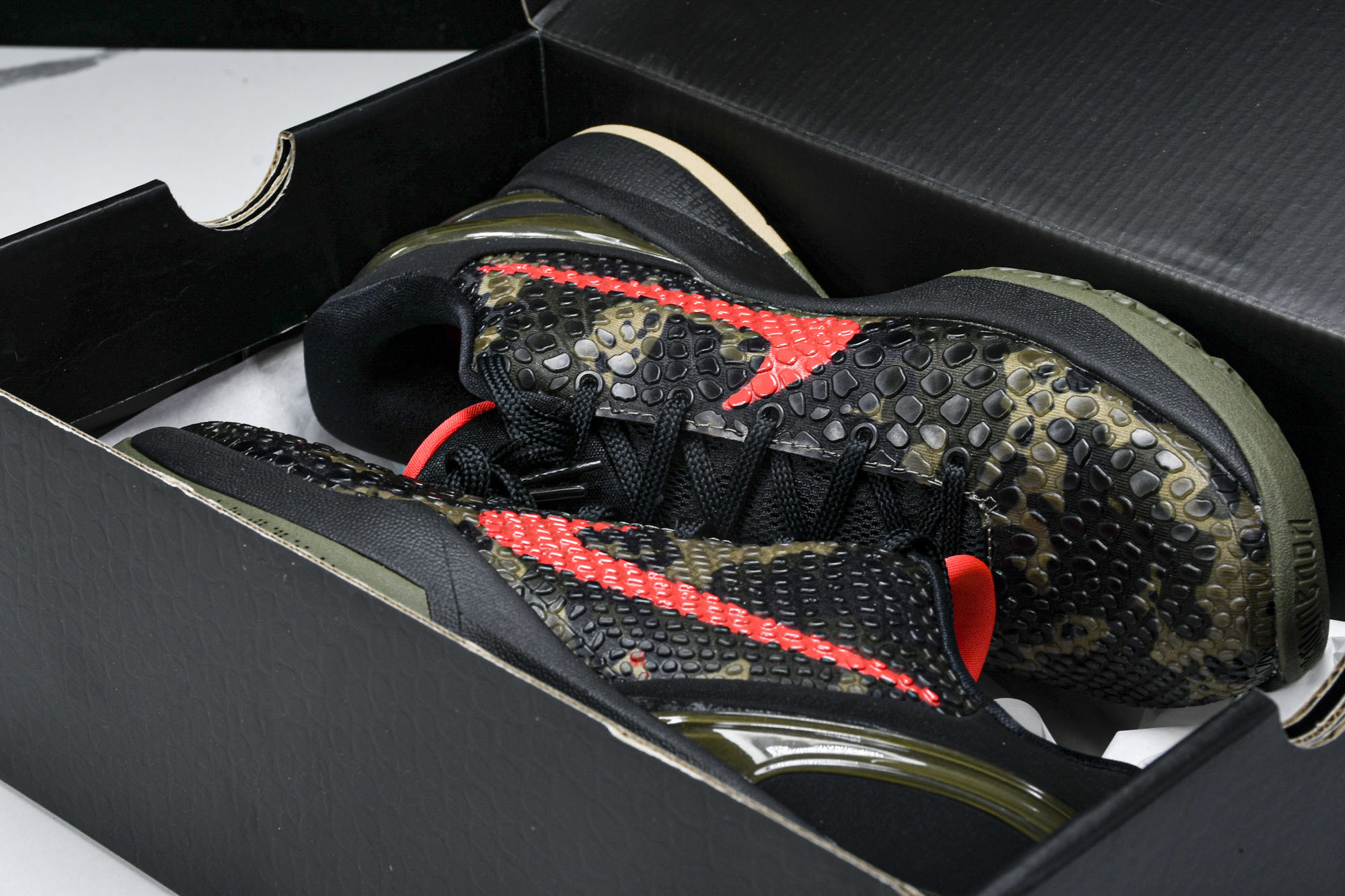 纯原NK Zoom Kobe 6 Protro“Italian Camo”黑红 FQ3546-001 #YZ001-1 