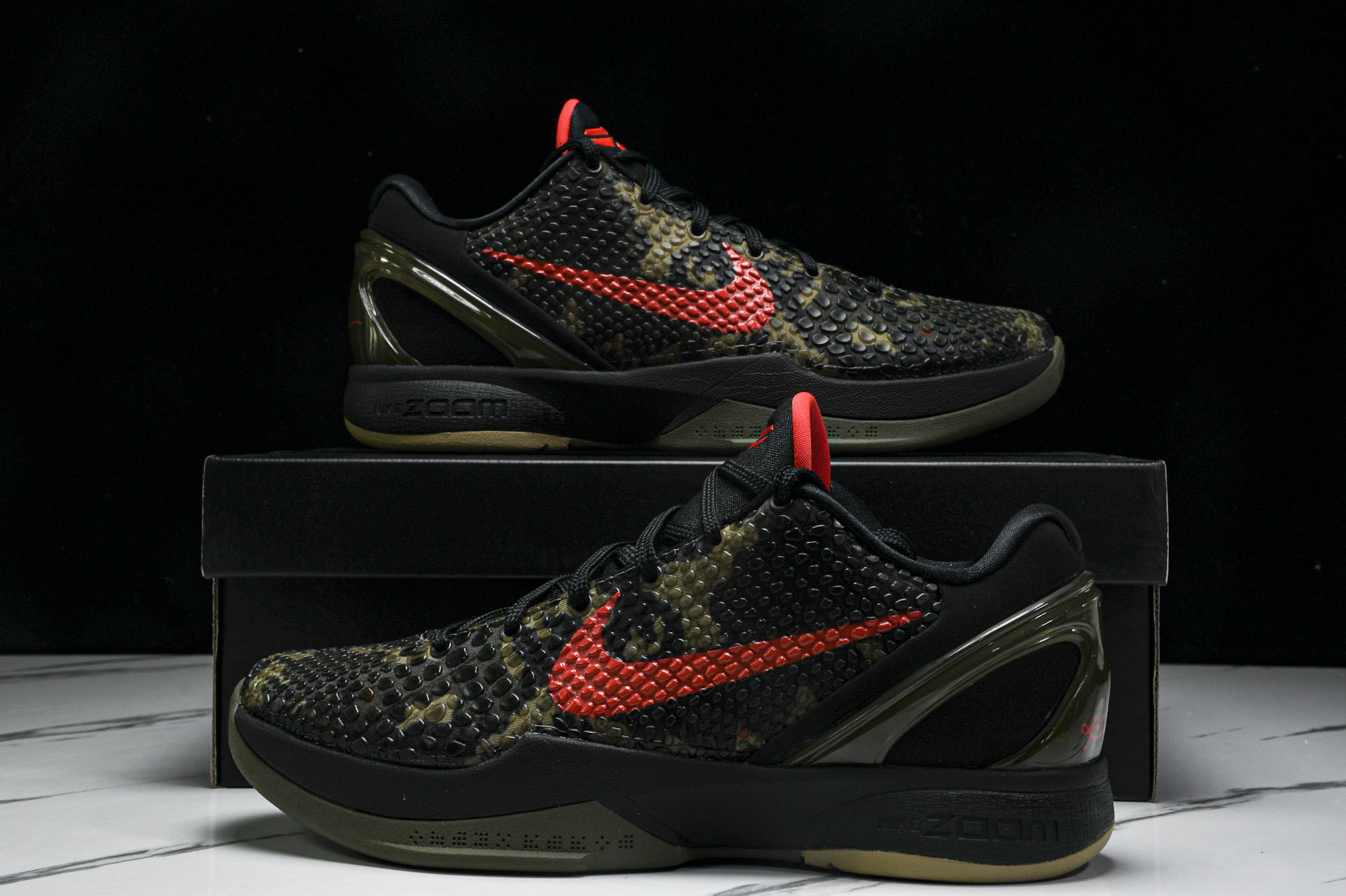 纯原NK Zoom Kobe 6 Protro“Italian Camo”黑红 FQ3546-001 #YZ001-1 