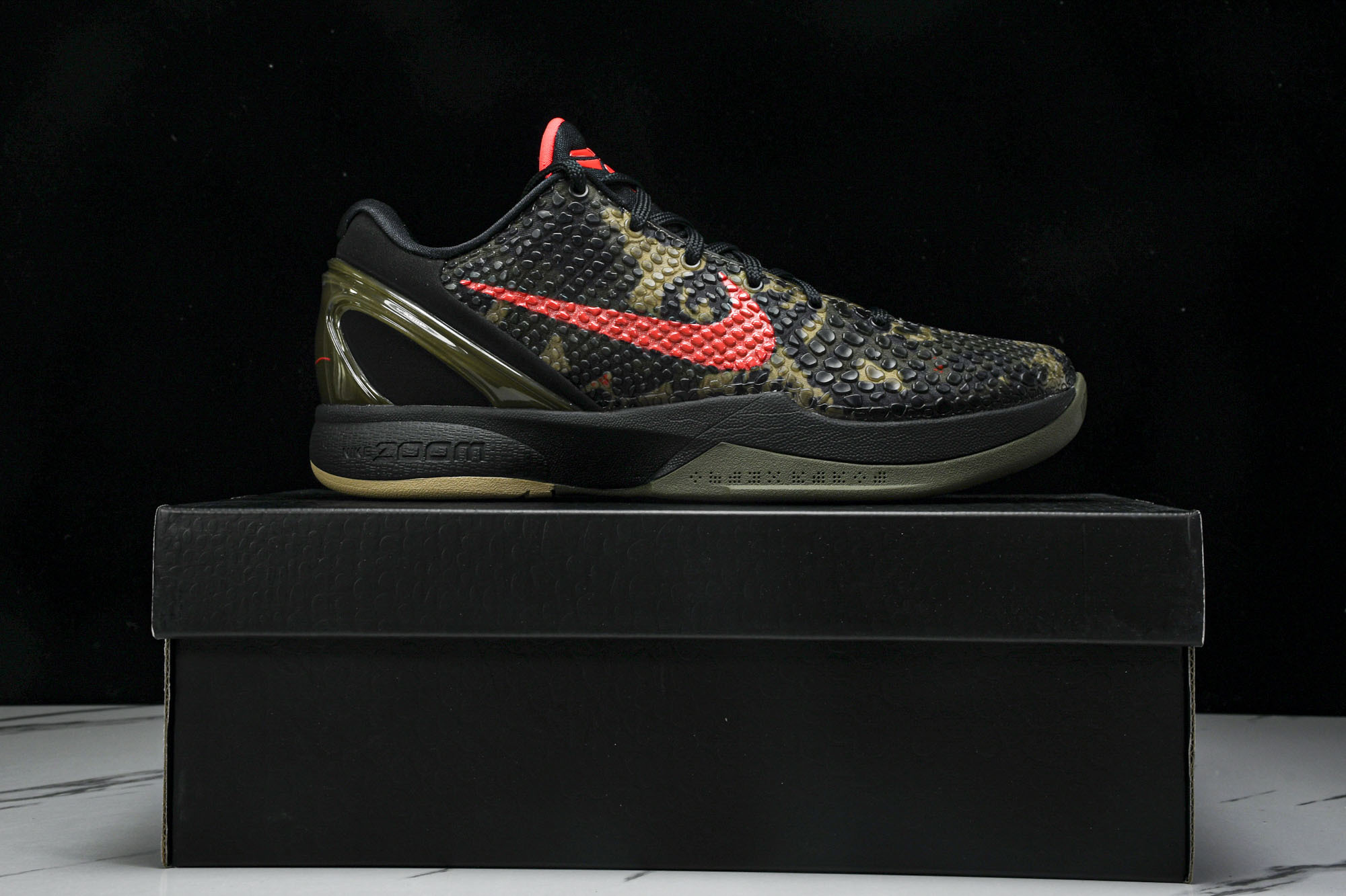 纯原NK Zoom Kobe 6 Protro“Italian Camo”黑红 FQ3546-001 #YZ001-1 