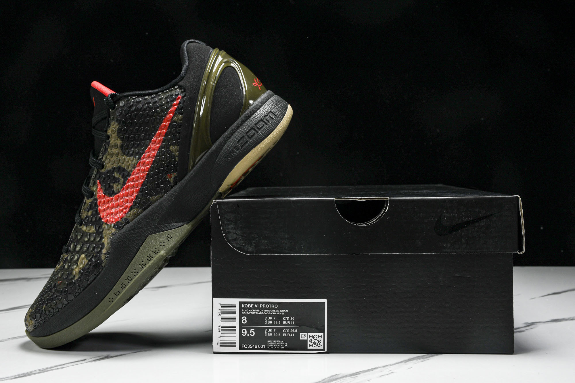 纯原NK Zoom Kobe 6 Protro“Italian Camo”黑红 FQ3546-001 #YZ001-1 