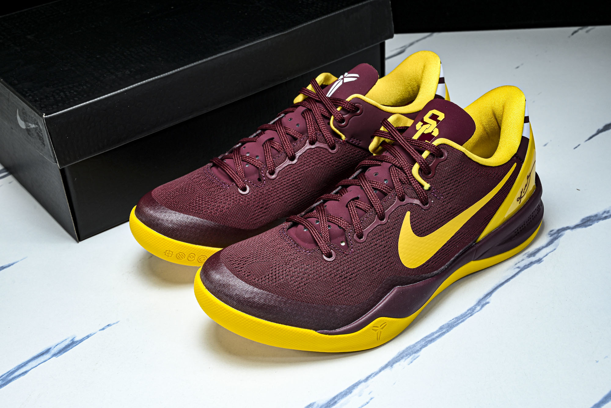 下架 纯原NK_耐克Kobe 8 Protro 酒红黄色 男款训练实战篮球鞋 H023-HF7484_ #YZ001-1 下架 纯原NK_耐克Kobe 8 Protro 酒红黄色 男款训练实战篮球鞋 H023-HF7484_ #YZ001-1