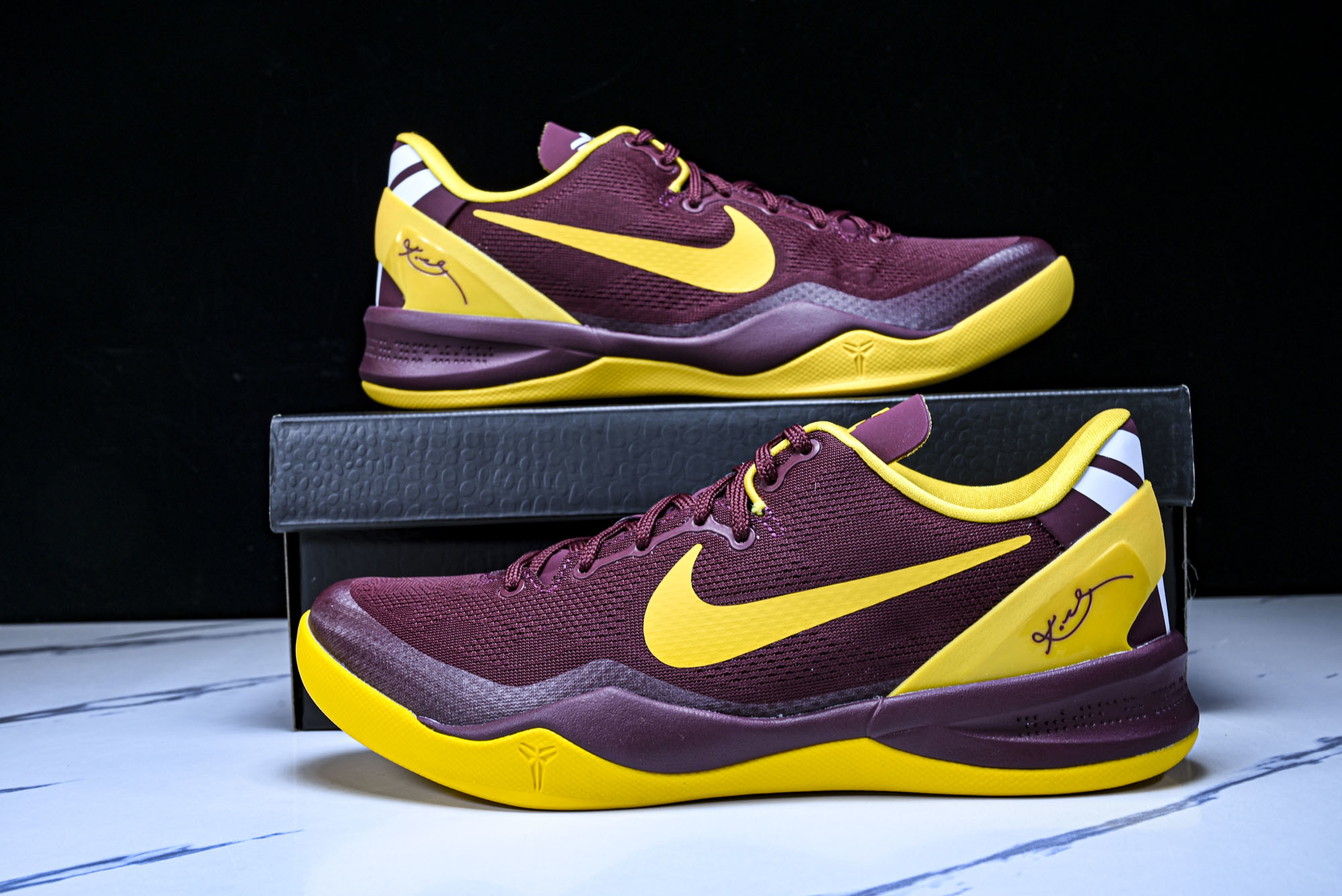 下架 纯原NK_耐克Kobe 8 Protro 酒红黄色 男款训练实战篮球鞋 H023-HF7484_ #YZ001-1 下架 纯原NK_耐克Kobe 8 Protro 酒红黄色 男款训练实战篮球鞋 H023-HF7484_ #YZ001-1