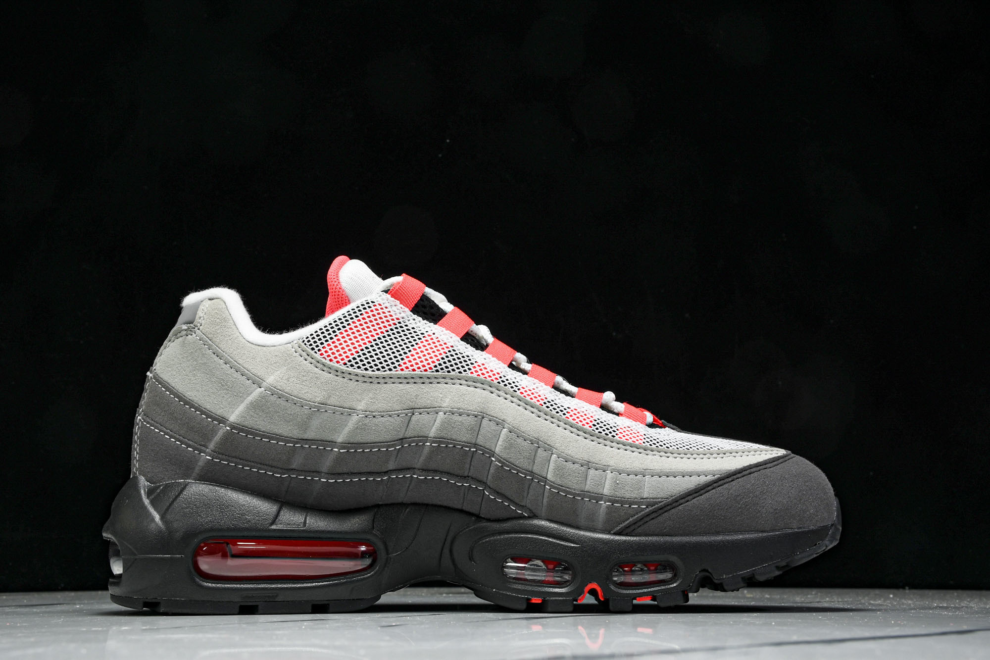纯原外贸NK Air Max 95 OG Black Anthracite 灰红色 AT2865 100 #YZ001-