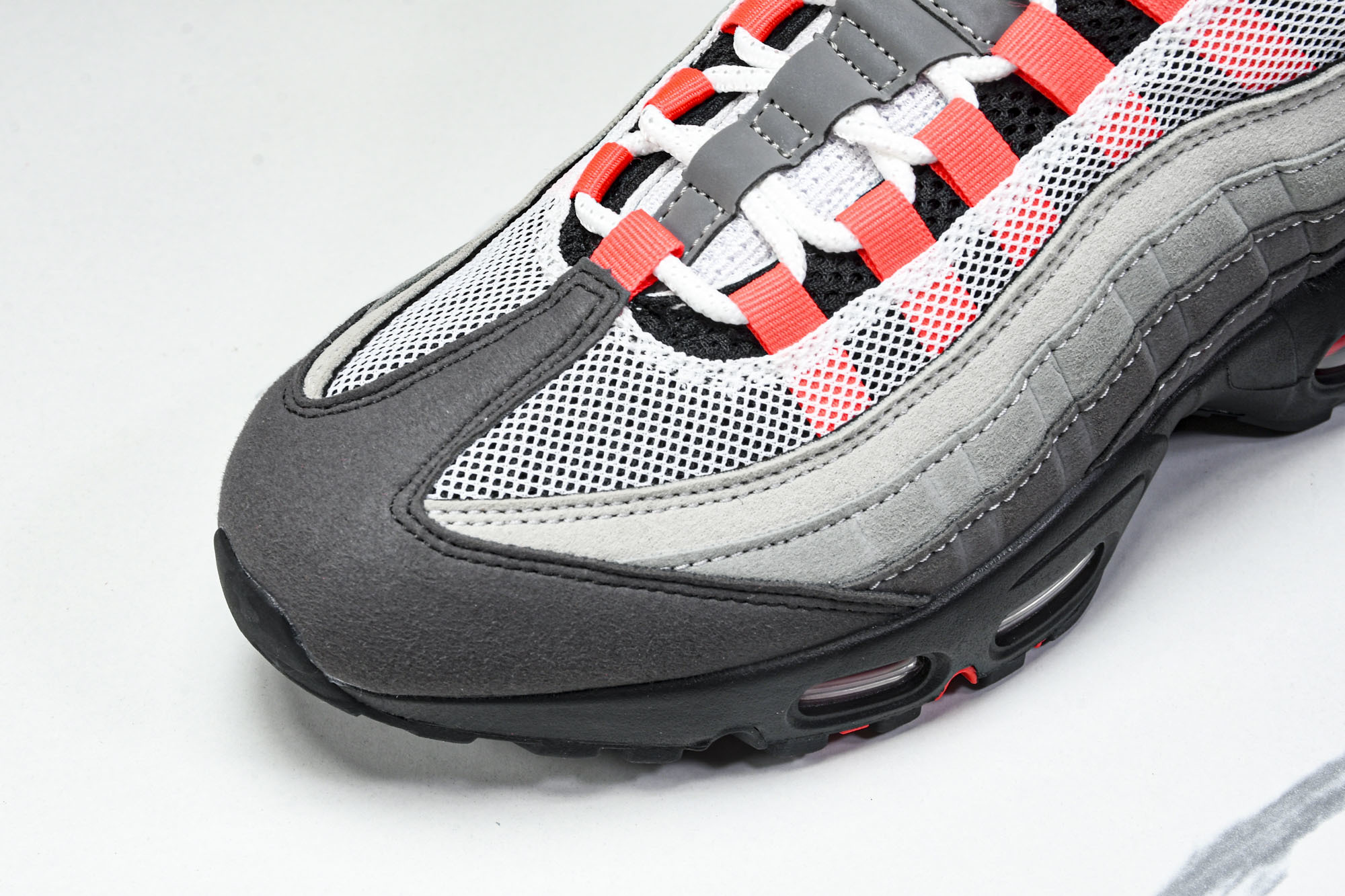 纯原外贸NK Air Max 95 OG Black Anthracite 灰红色 AT2865 100 #YZ001-