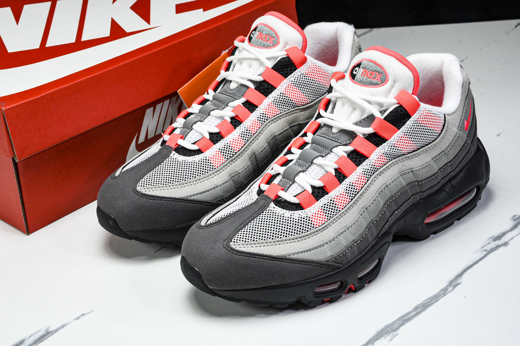 纯原外贸NK Air Max 95 OG Black Anthracite 灰红色 AT2865 100 #YZ001-