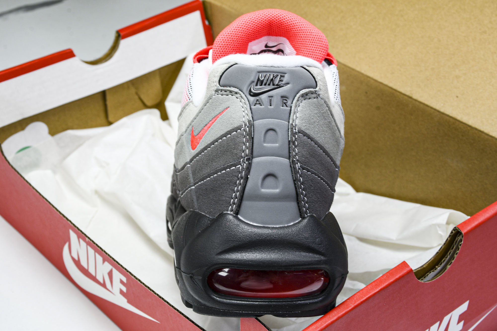 纯原外贸NK Air Max 95 OG Black Anthracite 灰红色 AT2865 100 #YZ001-