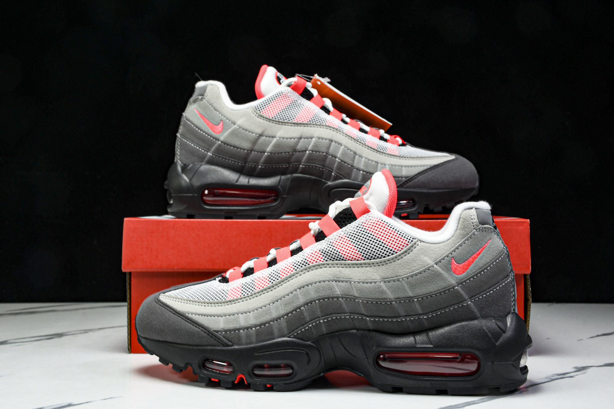 纯原外贸NK Air Max 95 OG Black Anthracite 灰红色 AT2865 100 #YZ001-