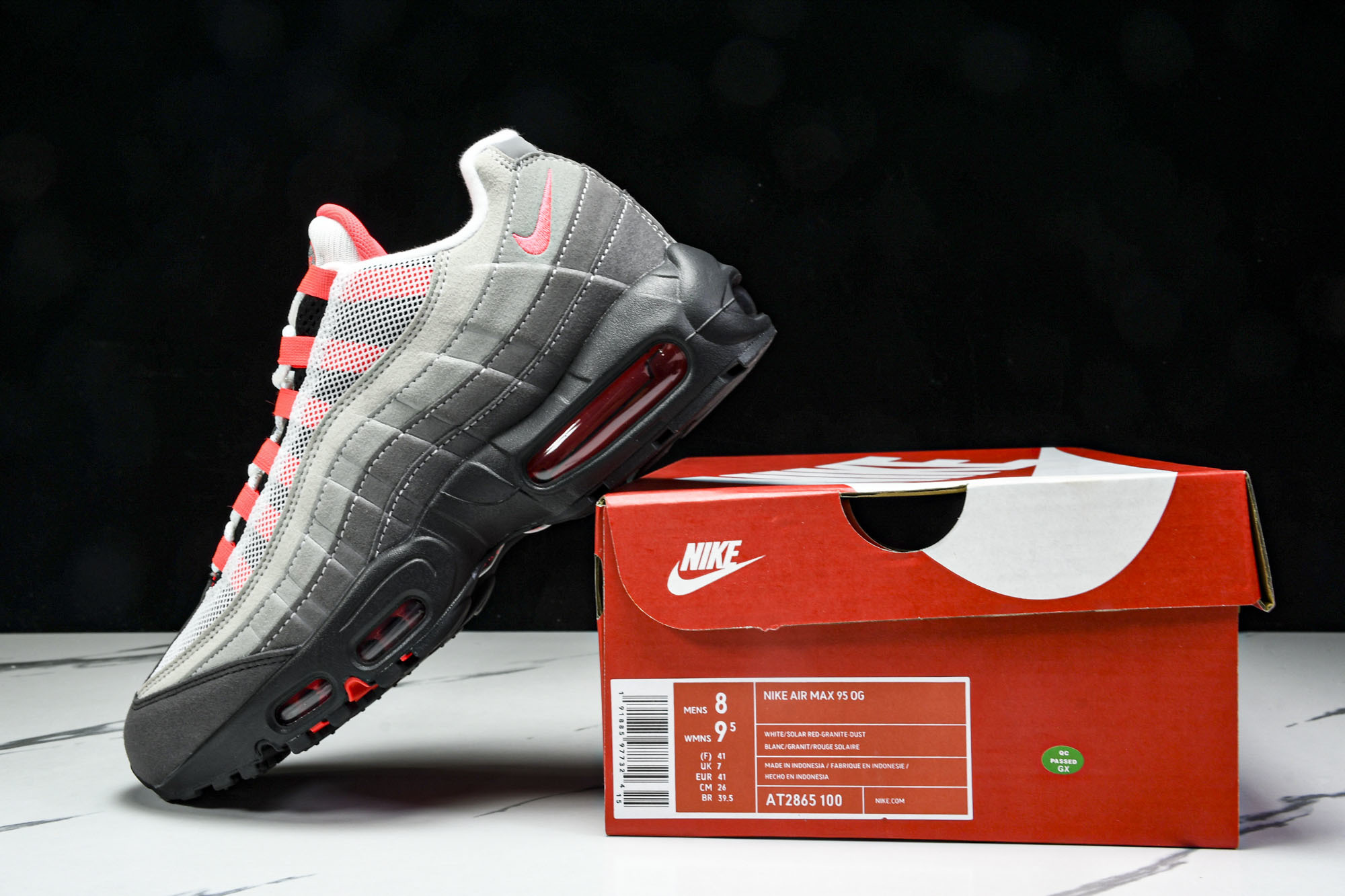 纯原外贸NK Air Max 95 OG Black Anthracite 灰红色 AT2865 100 #YZ001-