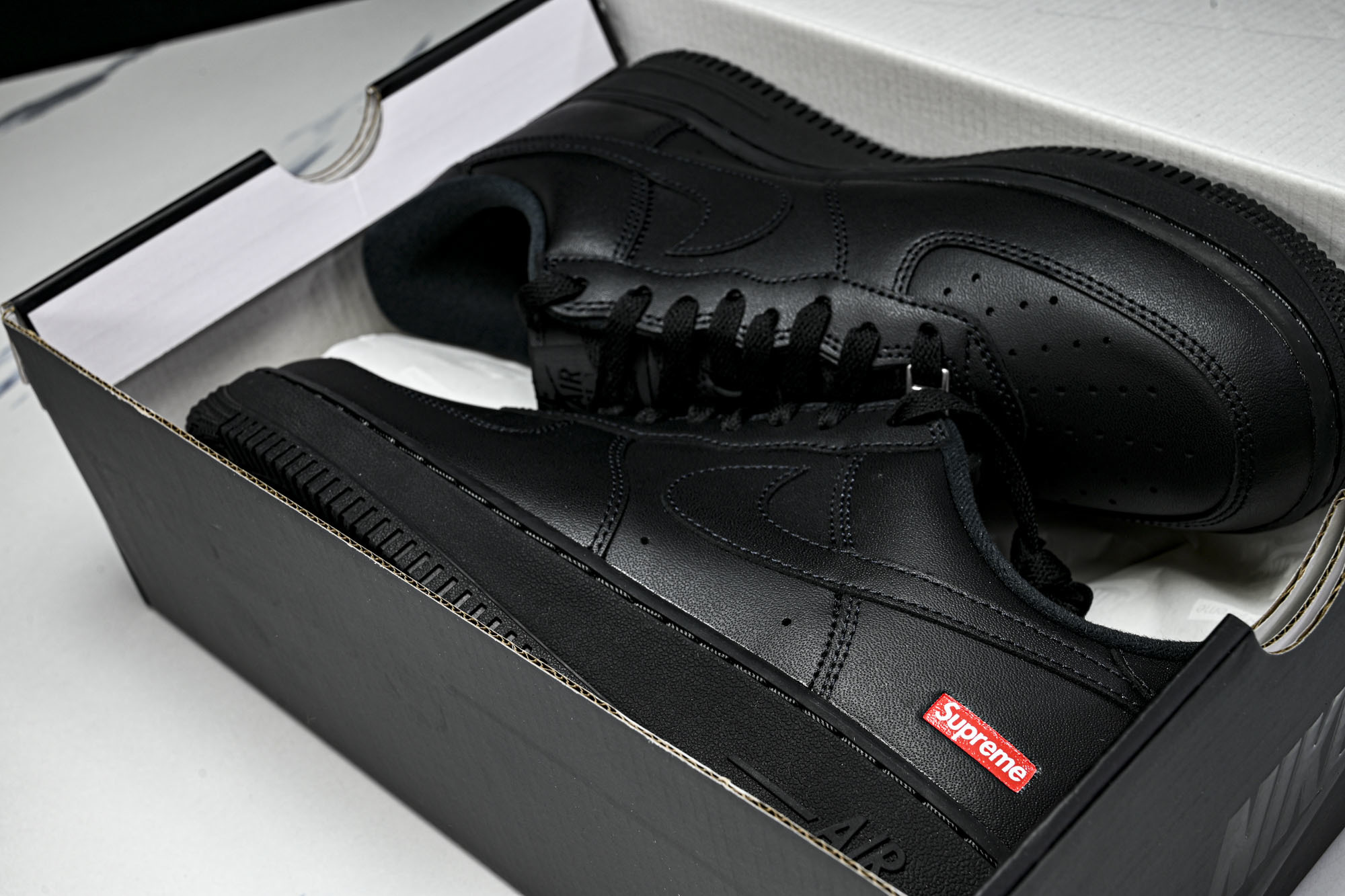纯原外贸 NK Air Force 1 Low Supreme Black White 黑白 CU9225-001 #Y 纯原外贸 NK Air Force 1 Low Supreme Black White 黑白 CU9225-001 #Y