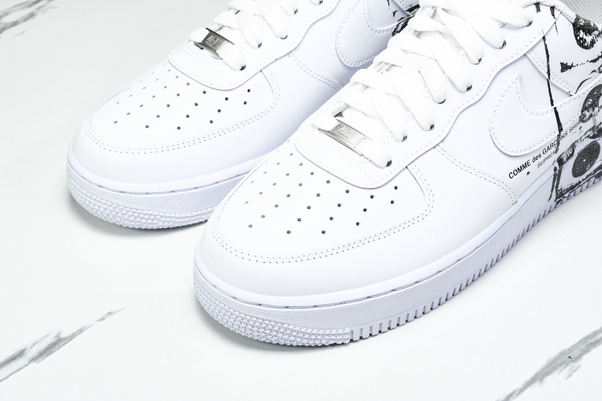 纯原外贸 NK Air Force 1 Low Supreme Comme des Garcons Shirt 白黑涂鸦