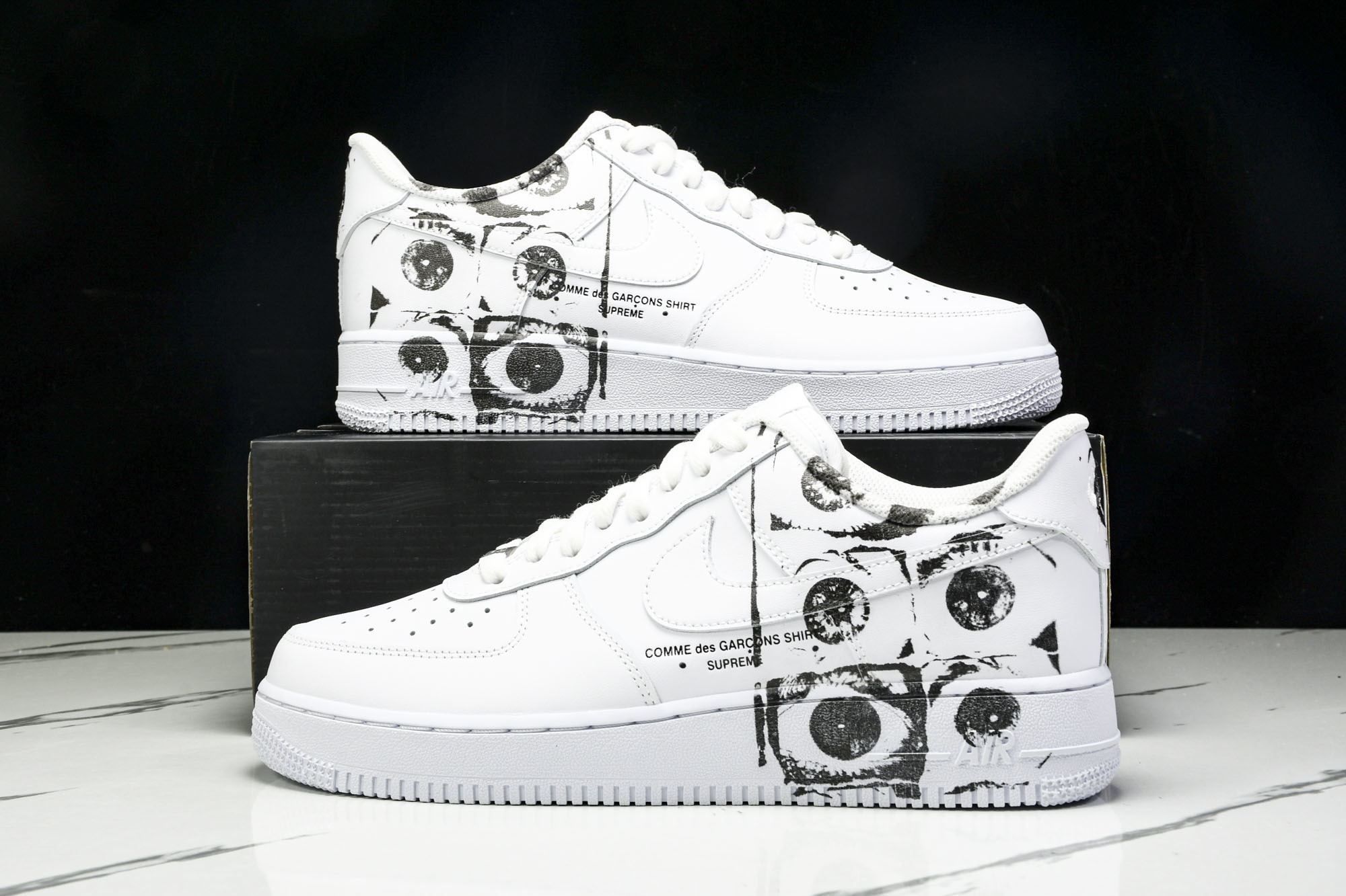 纯原外贸 NK Air Force 1 Low Supreme Comme des Garcons Shirt 白黑涂鸦