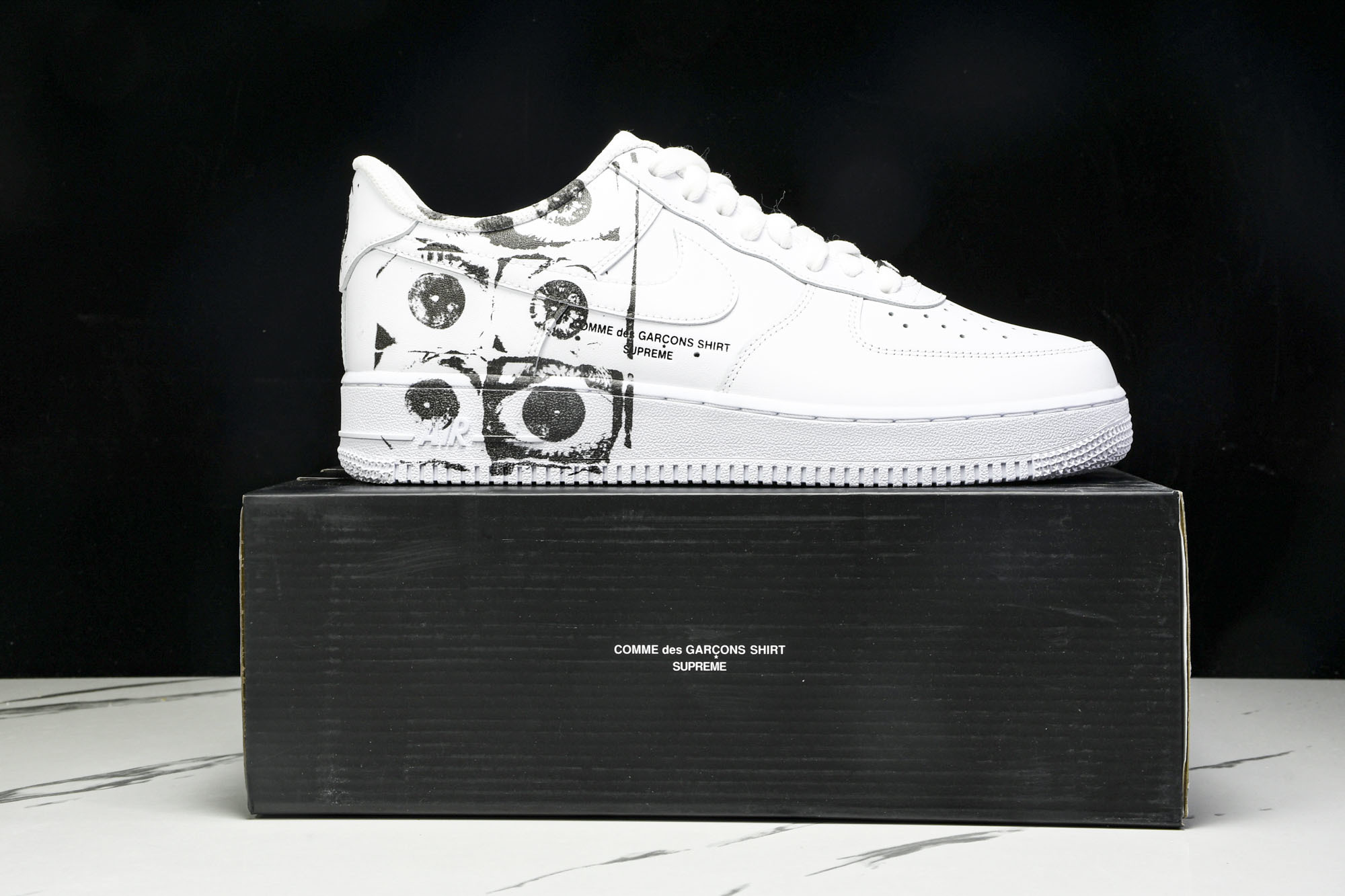 纯原外贸 NK Air Force 1 Low Supreme Comme des Garcons Shirt 白黑涂鸦