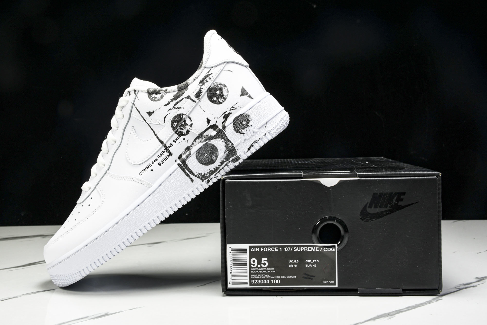 纯原外贸 NK Air Force 1 Low Supreme Comme des Garcons Shirt 白黑涂鸦