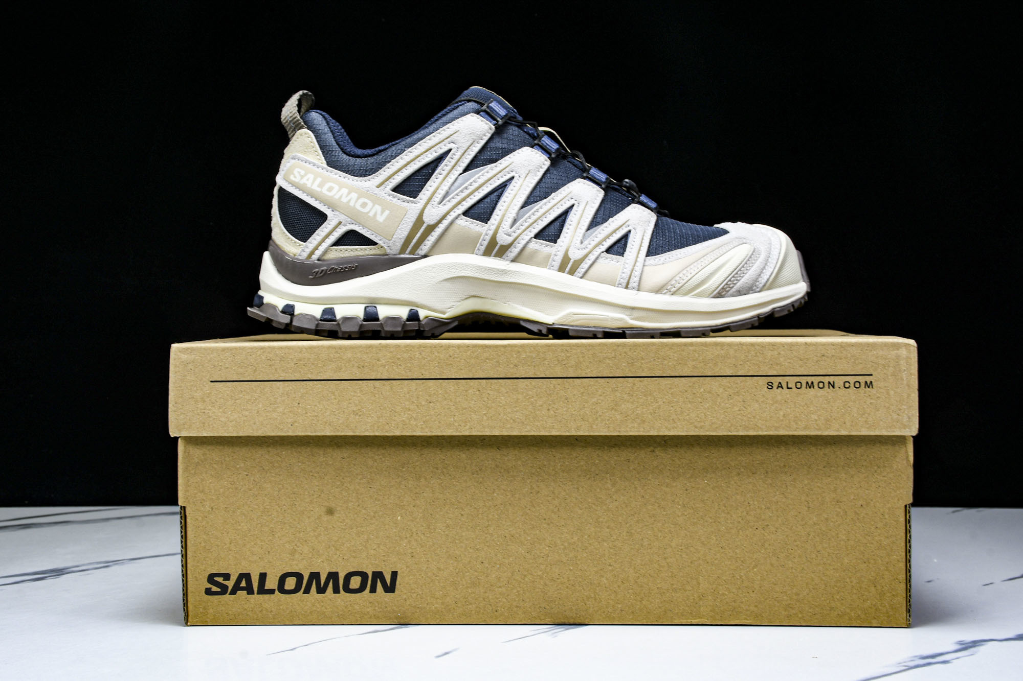 纯原外贸 Salomon XA PRO 3D 萨洛蒙户外越野跑鞋 深夜蓝 -25 #YZ001-1 原版1:1 制作 全