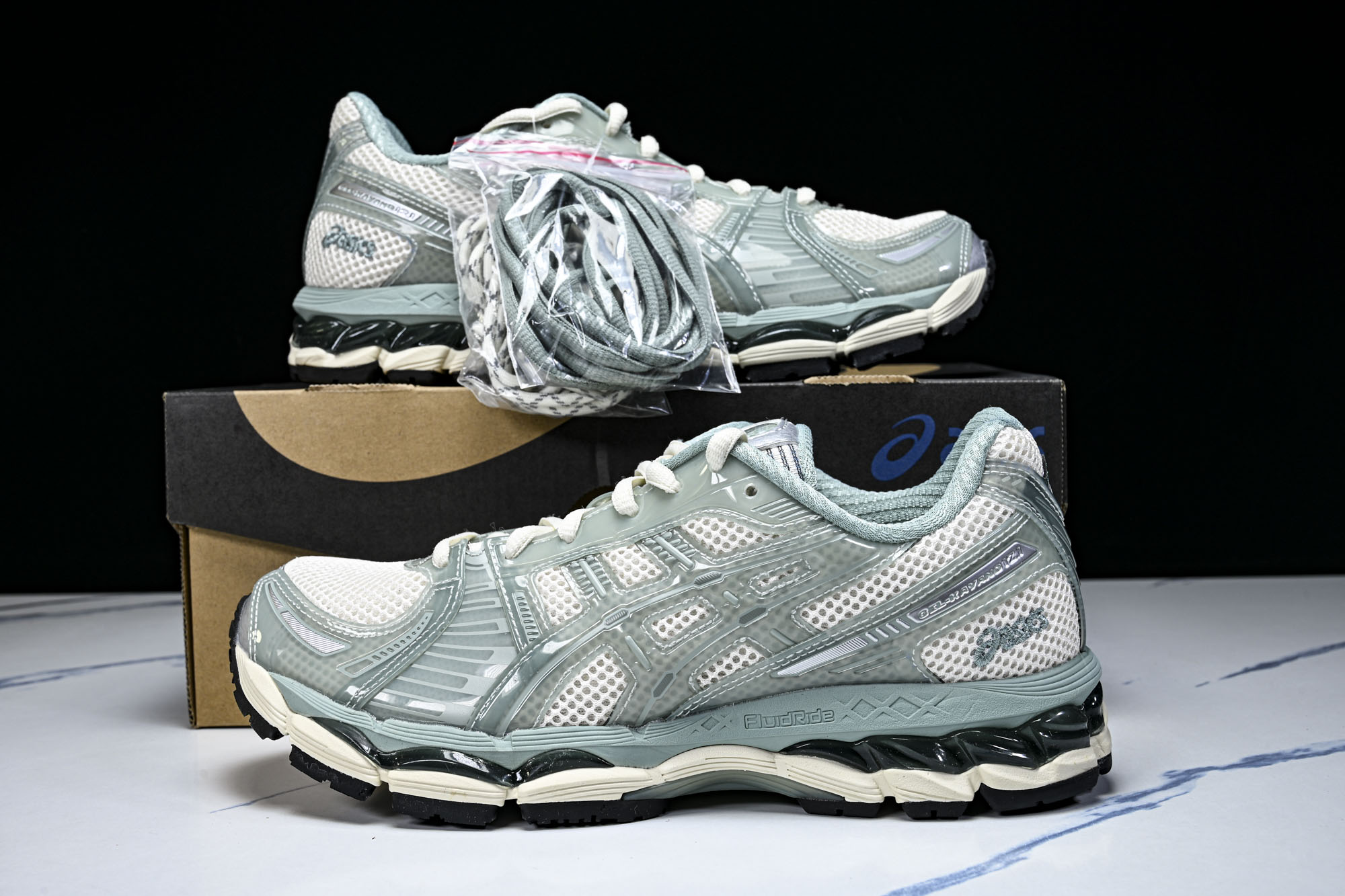外贸平台 ASICS Gel-Kayano 12.1 Kith Cream Sage 浅绿白 1203A675-100 外贸平台 ASICS Gel-Kayano 12.1 Kith Cream Sage 浅绿白 1203A675-100