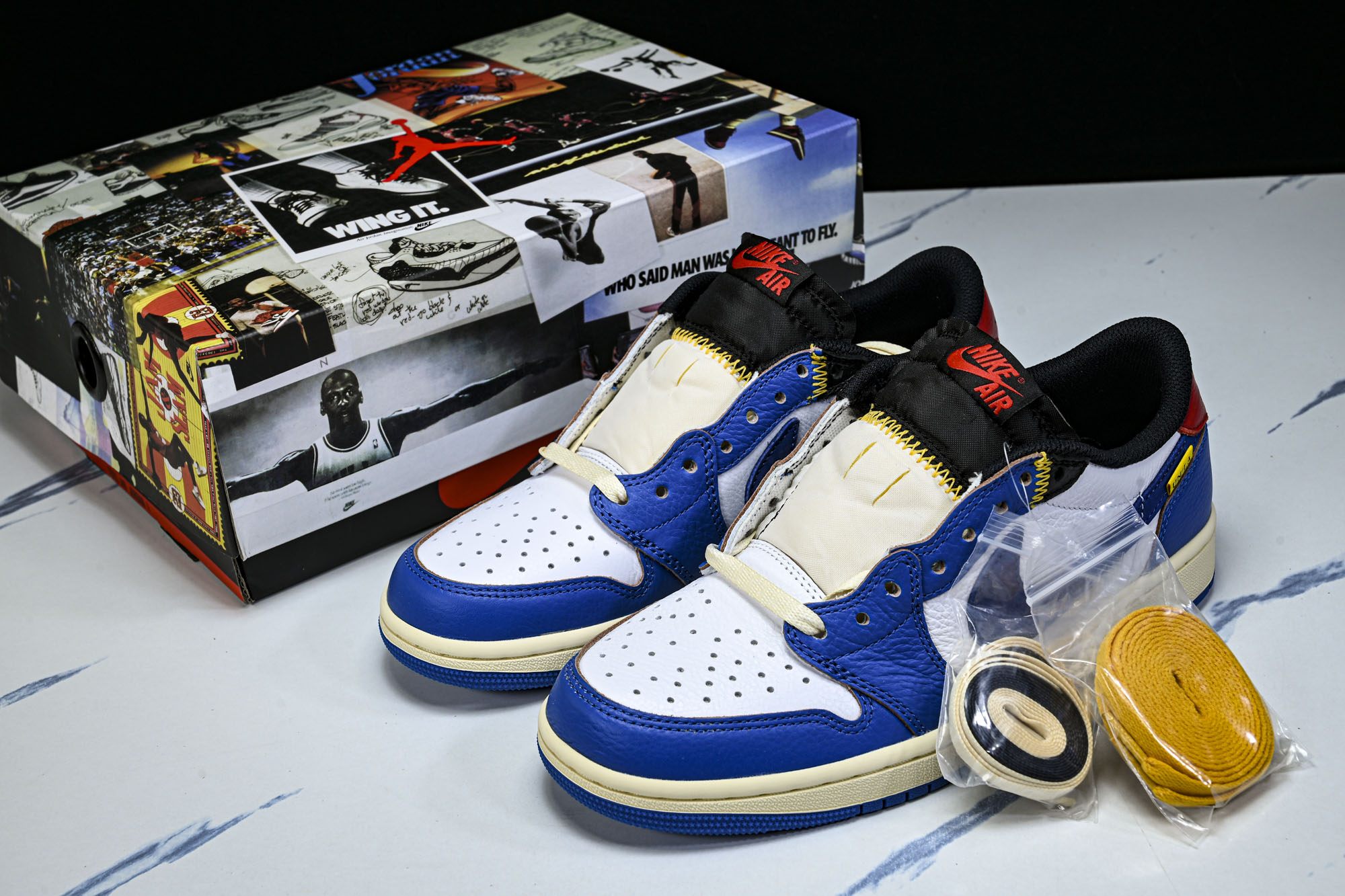 Fragment Design x Union x Air Jordan 1 Hi 乔1藤原浩大闪电 低帮文化休闲板鞋 