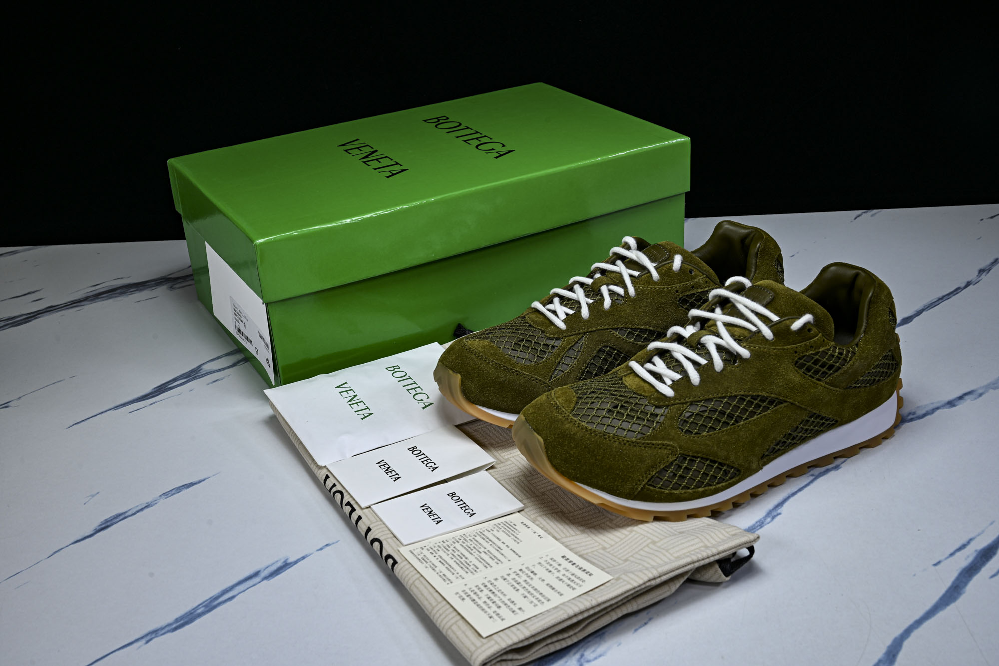 顶级 BOTTEGA VENETA (葆蝶家)男女 同款 Orbit 厚底透气网面休闲运动鞋 原版开发 原材料打造 还原