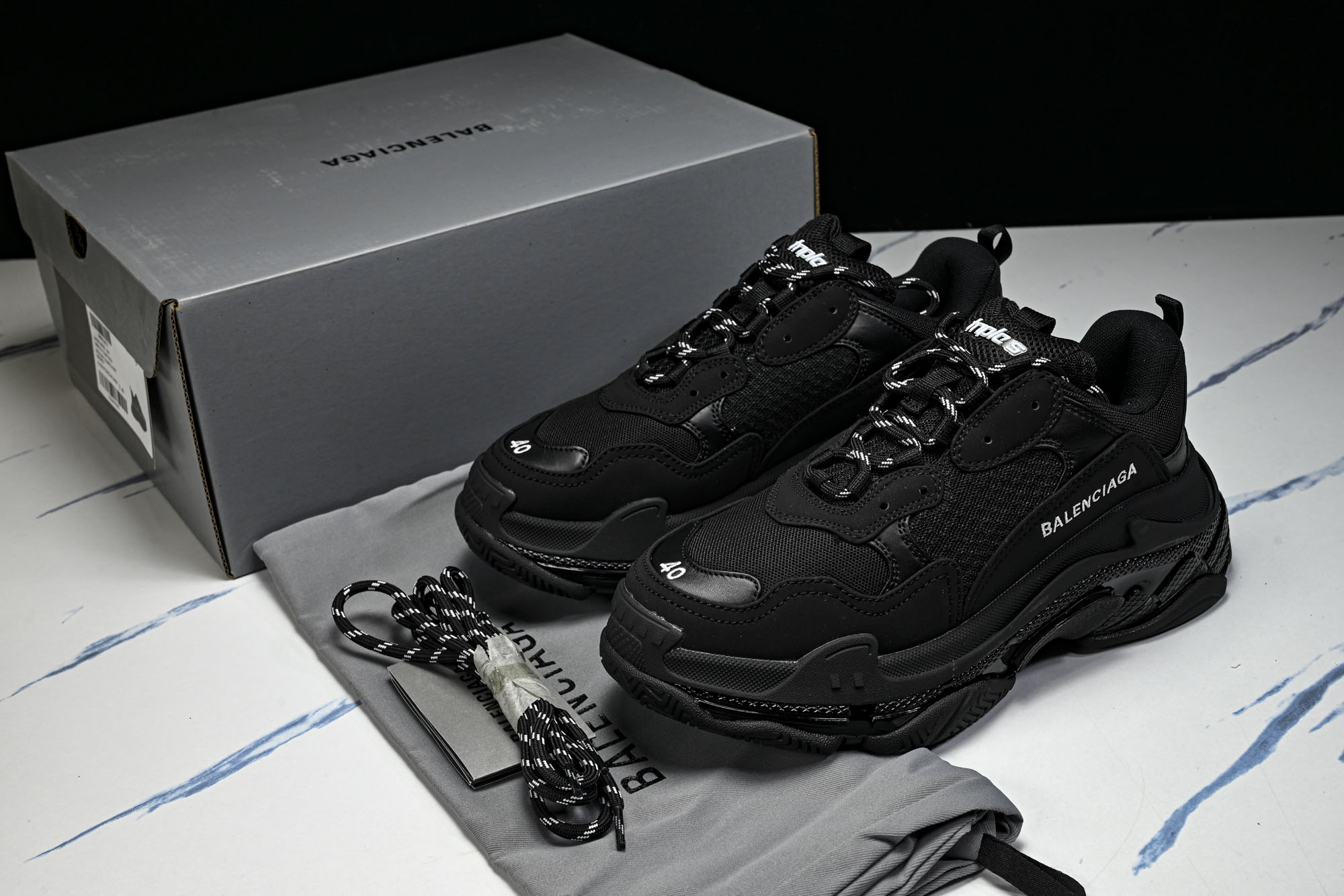 纯原 Balenciaga Triple S 3.0 巴黎世家三代复古休闲跑鞋 全组合氮气水晶大底W1FB3-1001 