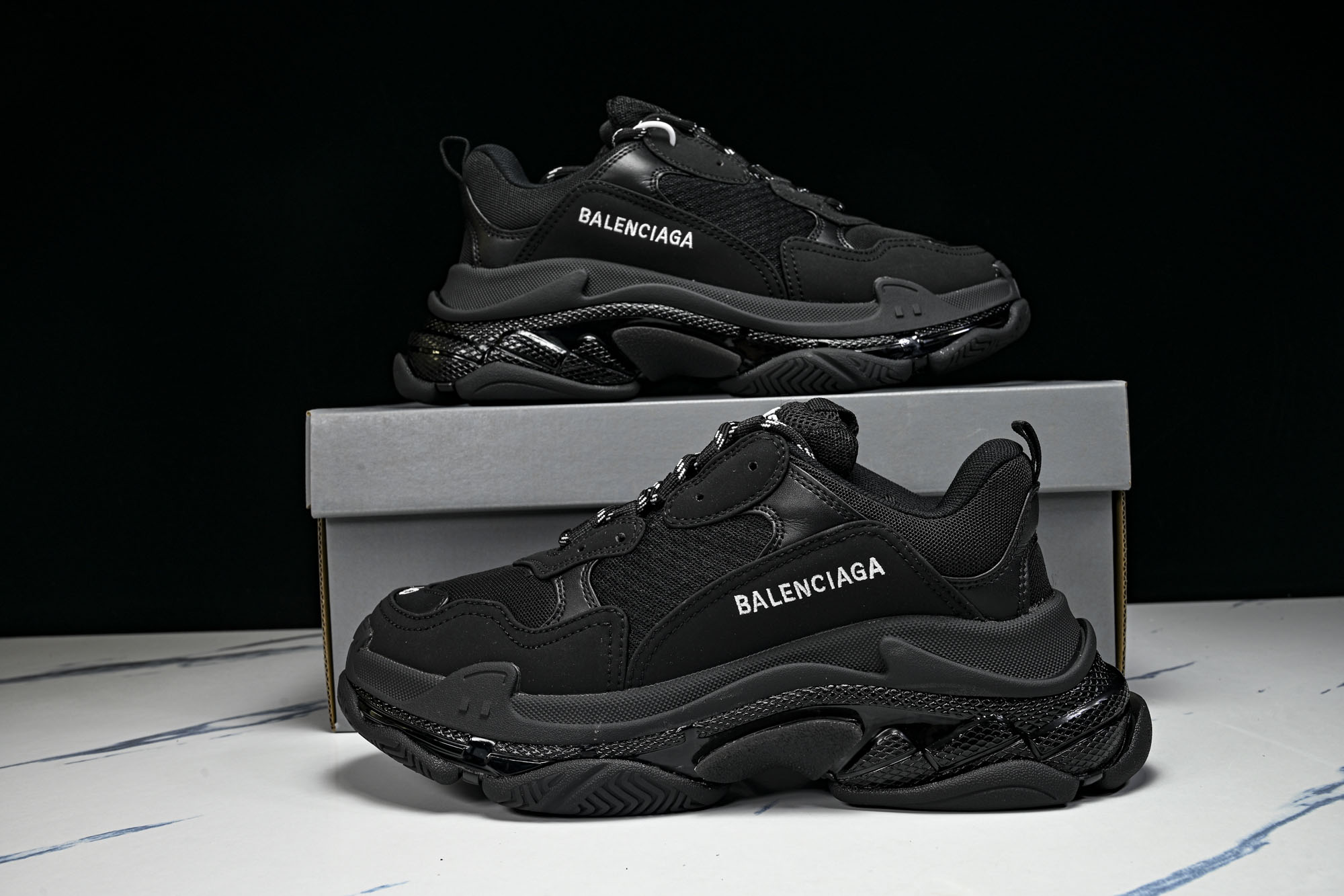 纯原 Balenciaga Triple S 3.0 巴黎世家三代复古休闲跑鞋 全组合氮气水晶大底W1FB3-1001 
