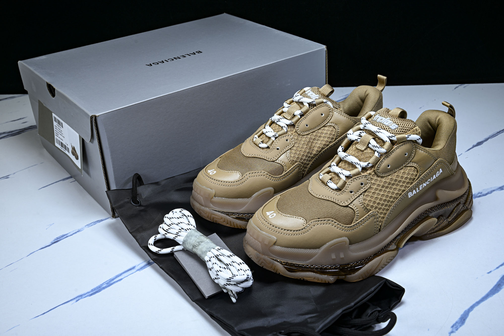 纯原 Balenciaga Triple S 3.0 巴黎世家三代复古休闲跑鞋 全组合氮气水晶大底W1GB5-2005 