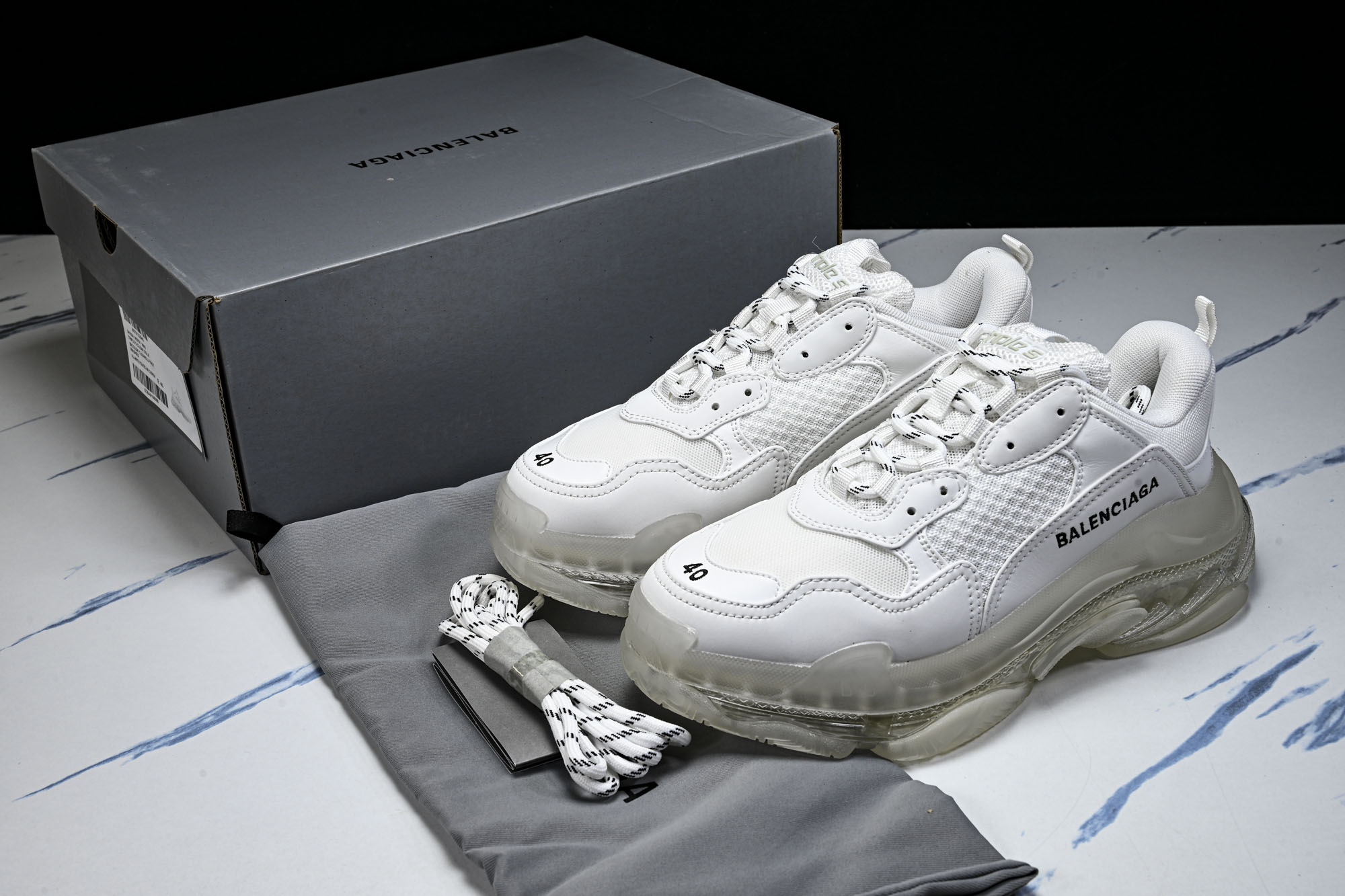 纯原 Balenciaga Triple S 3.0 巴黎世家三代复古休闲跑鞋 全组合氮气水晶大底W2FB1-9000 