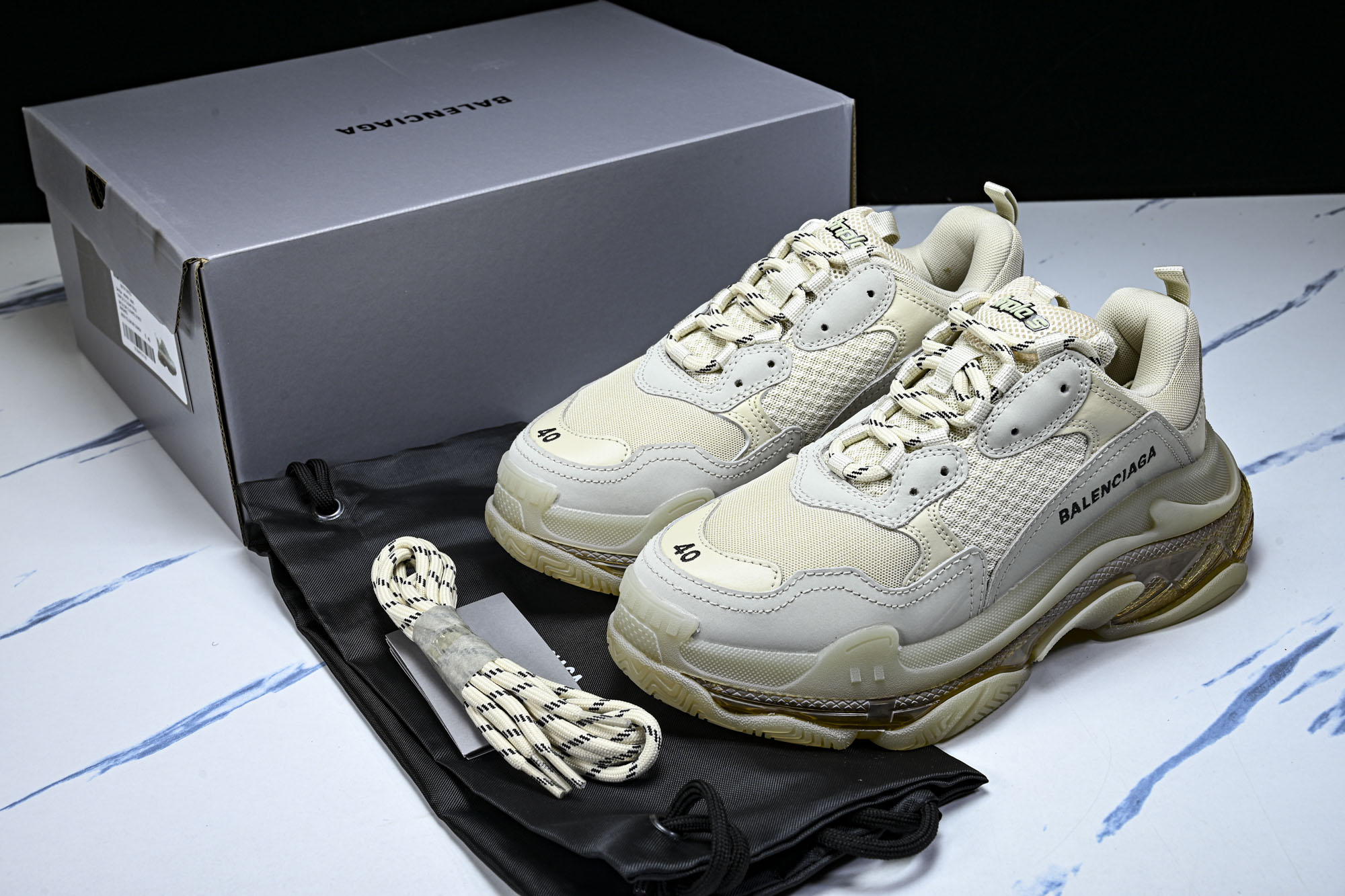 纯原 Balenciaga Triple S 3.0 巴黎世家三代复古休闲跑鞋 全组合氮气水晶大底W2FB1-9005 