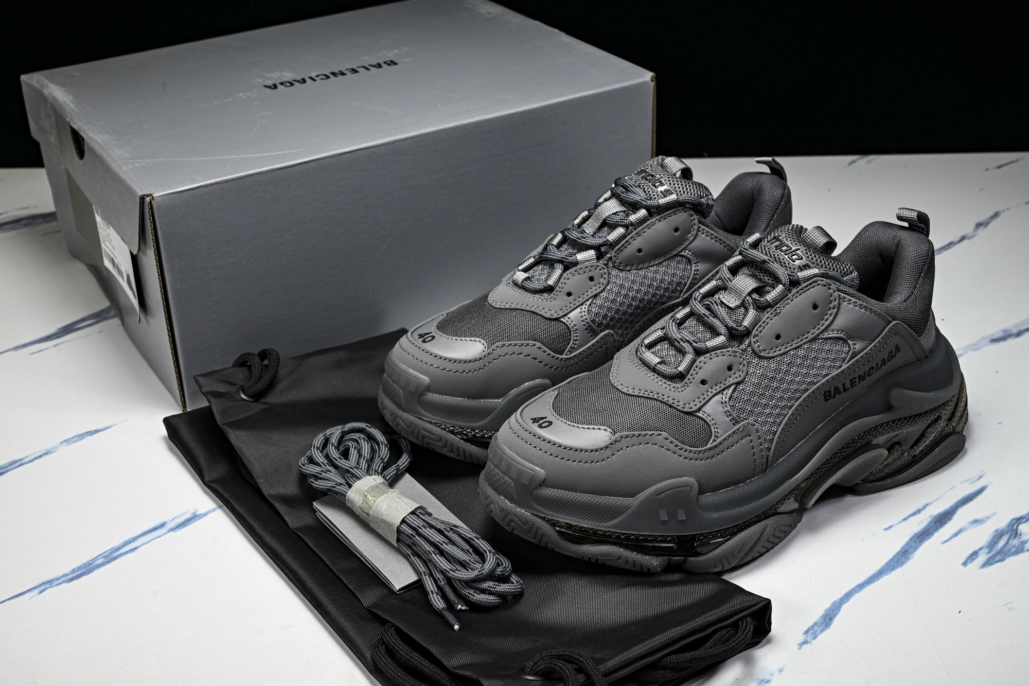 纯原 Balenciaga Triple S 3.0 巴黎世家三代复古休闲跑鞋 全组合氮气水晶大底W2GA1-1801 