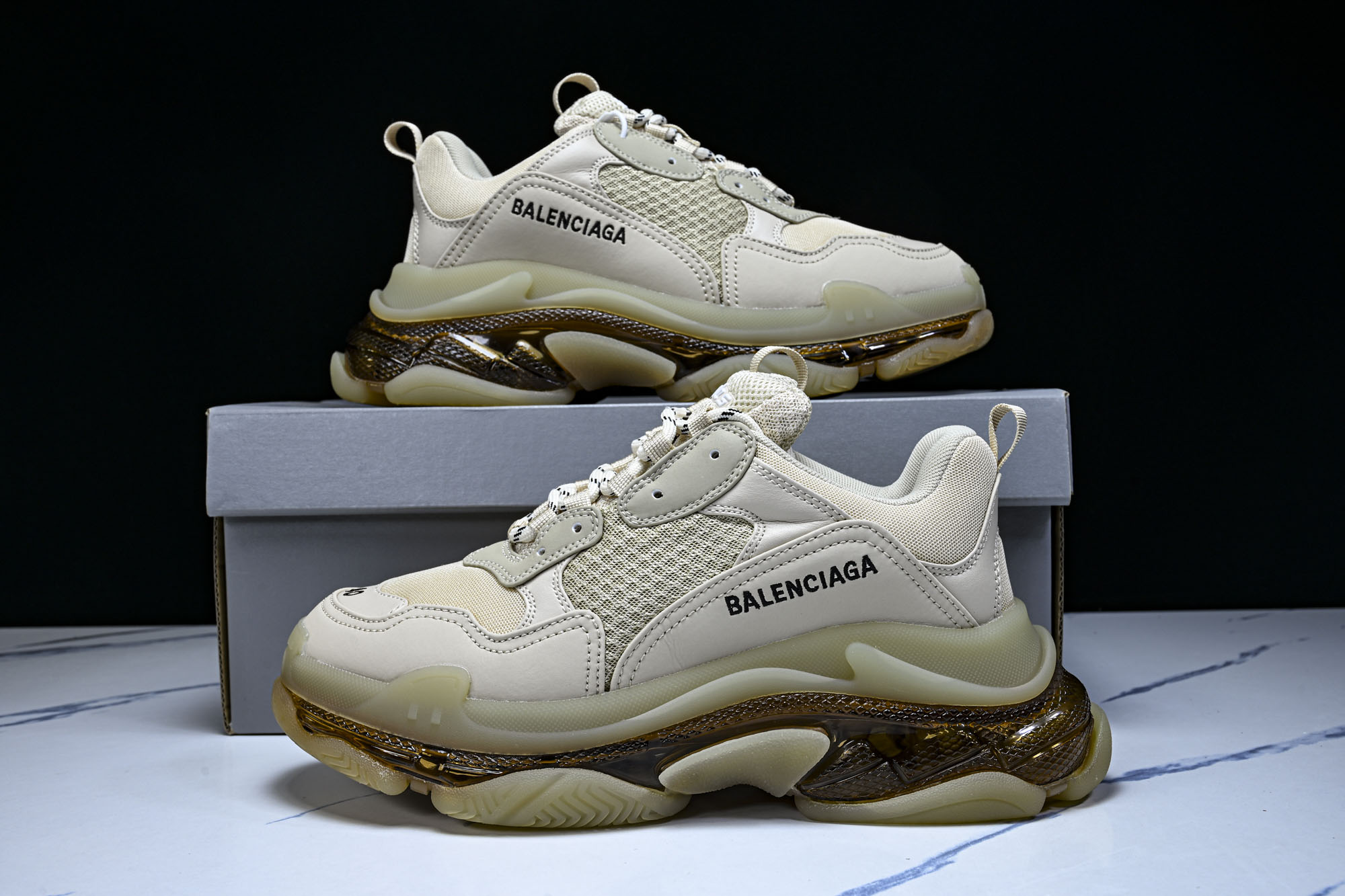 纯原 Balenciaga Triple S 3.0 巴黎世家三代复古休闲跑鞋 全组合氮气水晶大底W2GA1-9100 