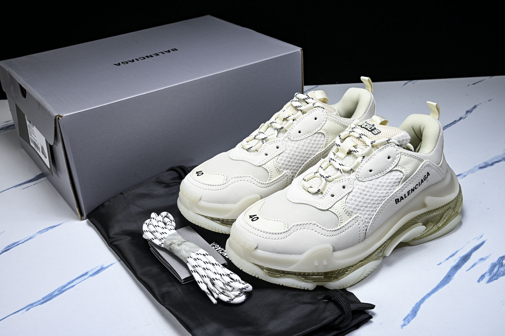 纯原 Balenciaga Triple S 3.0 巴黎世家三代复古休闲跑鞋 全组合氮气水晶大底W2GA3-9103 
