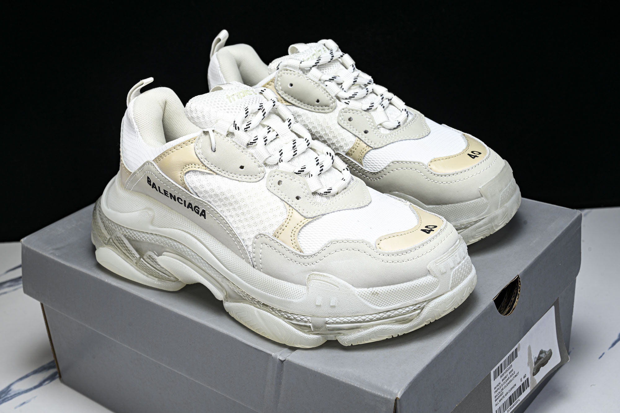 纯原 Balenciaga Triple S 3.0 巴黎世家三代复古休闲跑鞋 全组合氮气水晶大底W09E1-9000 
