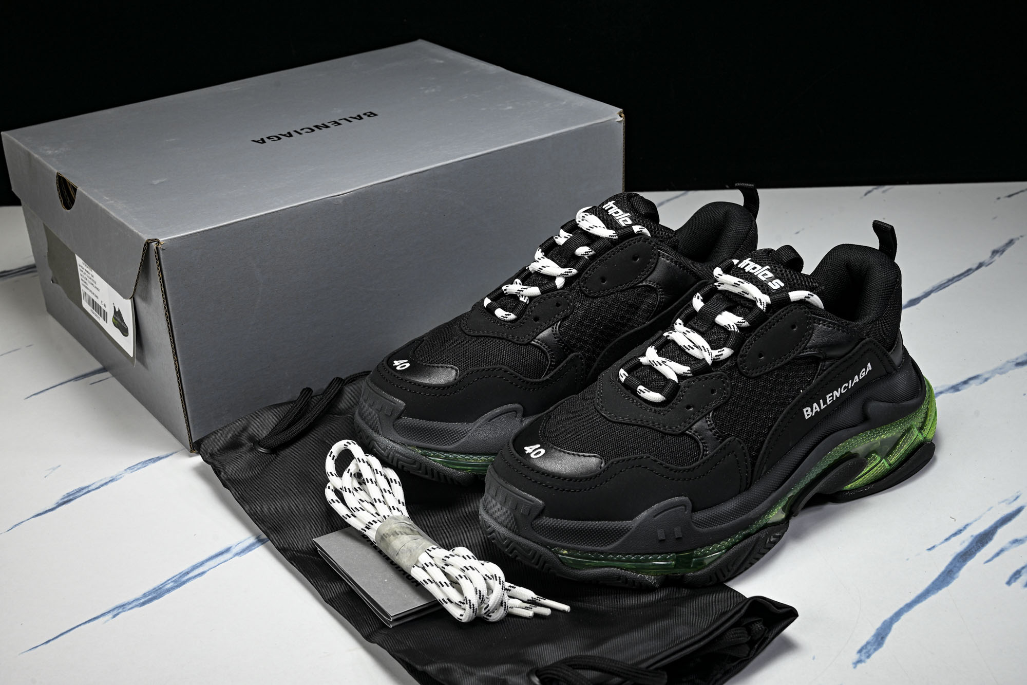 纯原 Balenciaga Triple S 3.0 巴黎世家三代复古休闲跑鞋 全组合氮气水晶大底W09ON-1047 