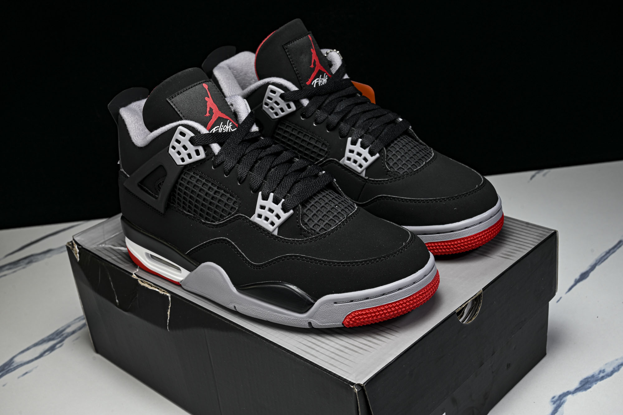 纯原 Air Jordan 4 Retro _Bred_ AJ4 乔4黑红2.0 IX8180-001 #YZ001-1