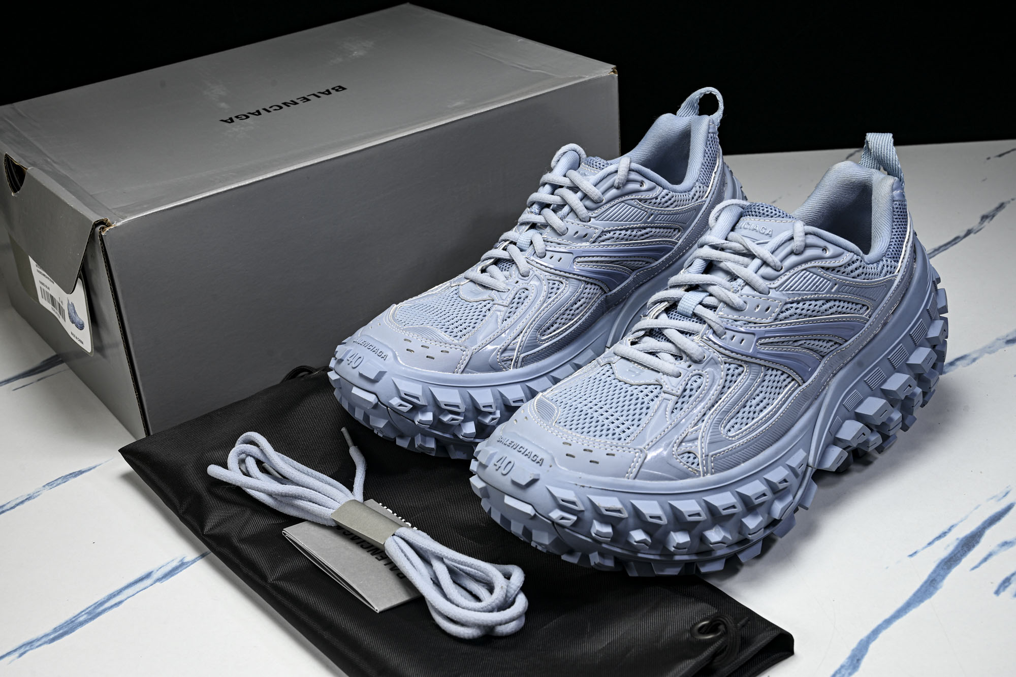 纯原 Balenciaga Defender Rubber Platform Sneakers 巴黎世家 轮胎鞋 浅蓝W