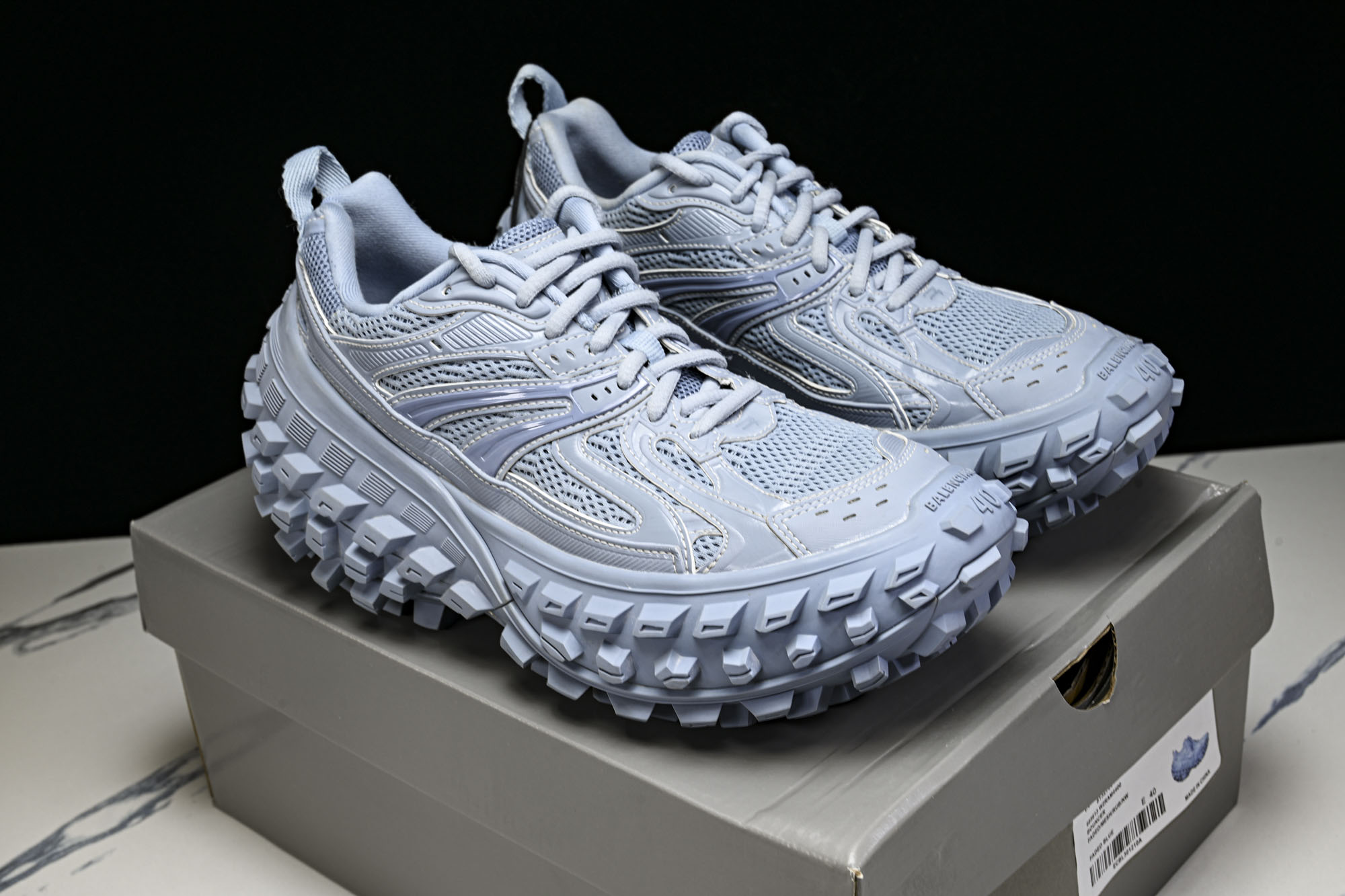 纯原 Balenciaga Defender Rubber Platform Sneakers 巴黎世家 轮胎鞋 浅蓝W