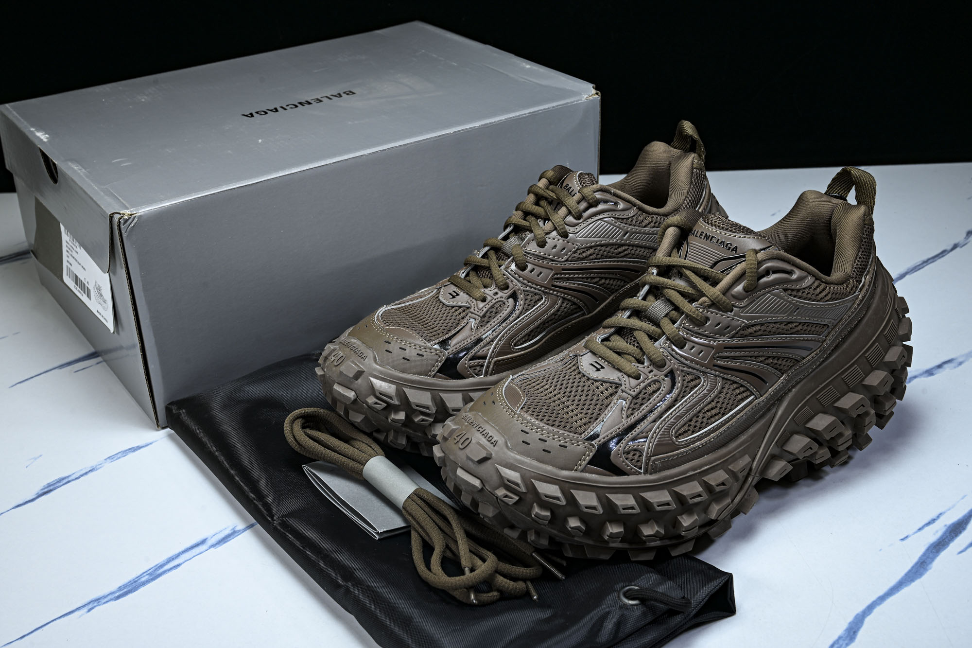 纯原 Balenciaga Defender Rubber Platform Sneakers 巴黎世家 轮胎鞋 深棕色