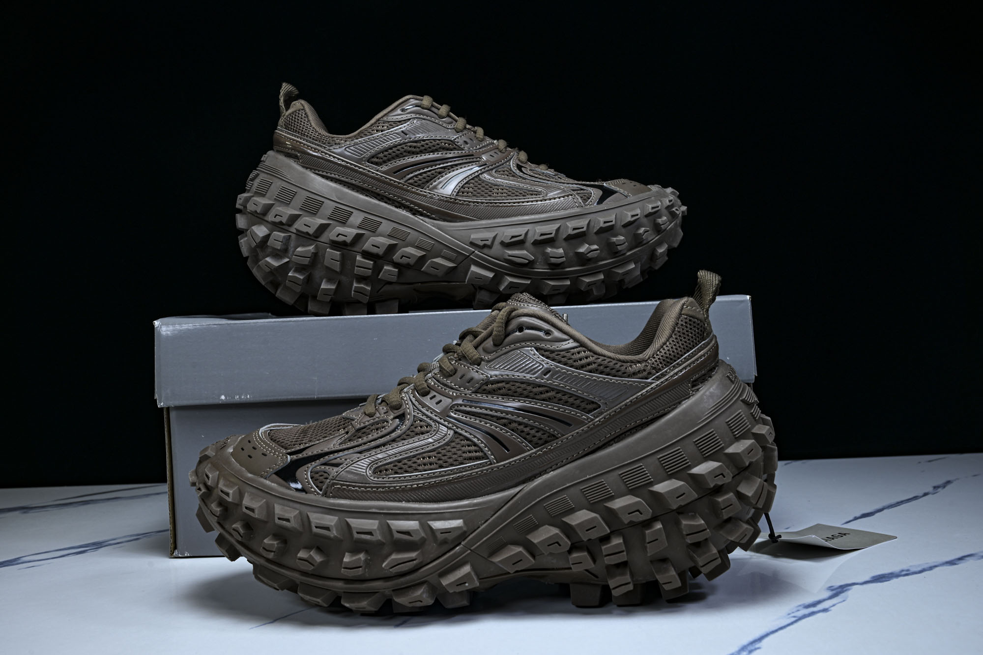 纯原 Balenciaga Defender Rubber Platform Sneakers 巴黎世家 轮胎鞋 深棕色