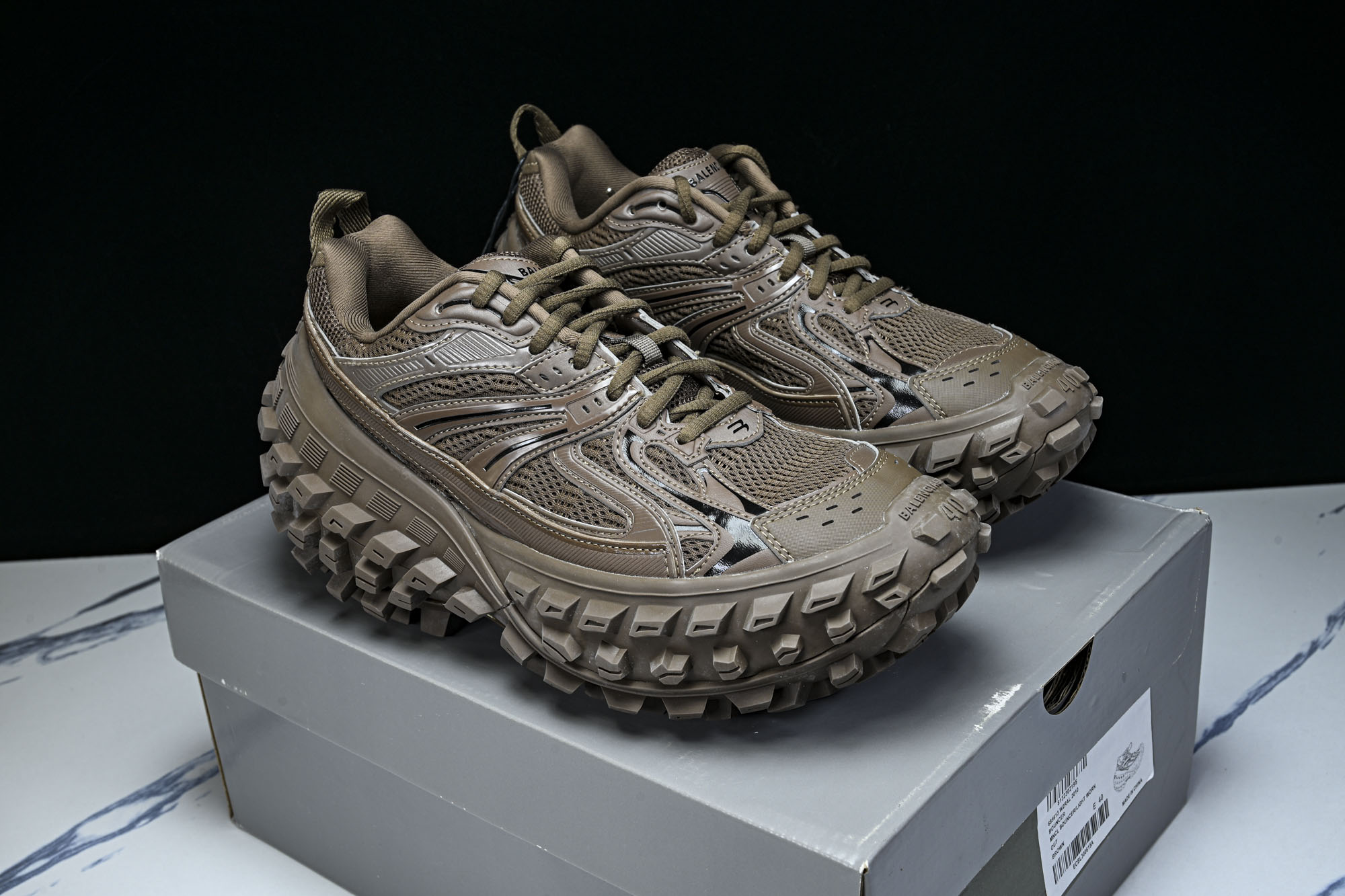 纯原 Balenciaga Defender Rubber Platform Sneakers 巴黎世家 轮胎鞋 深棕色
