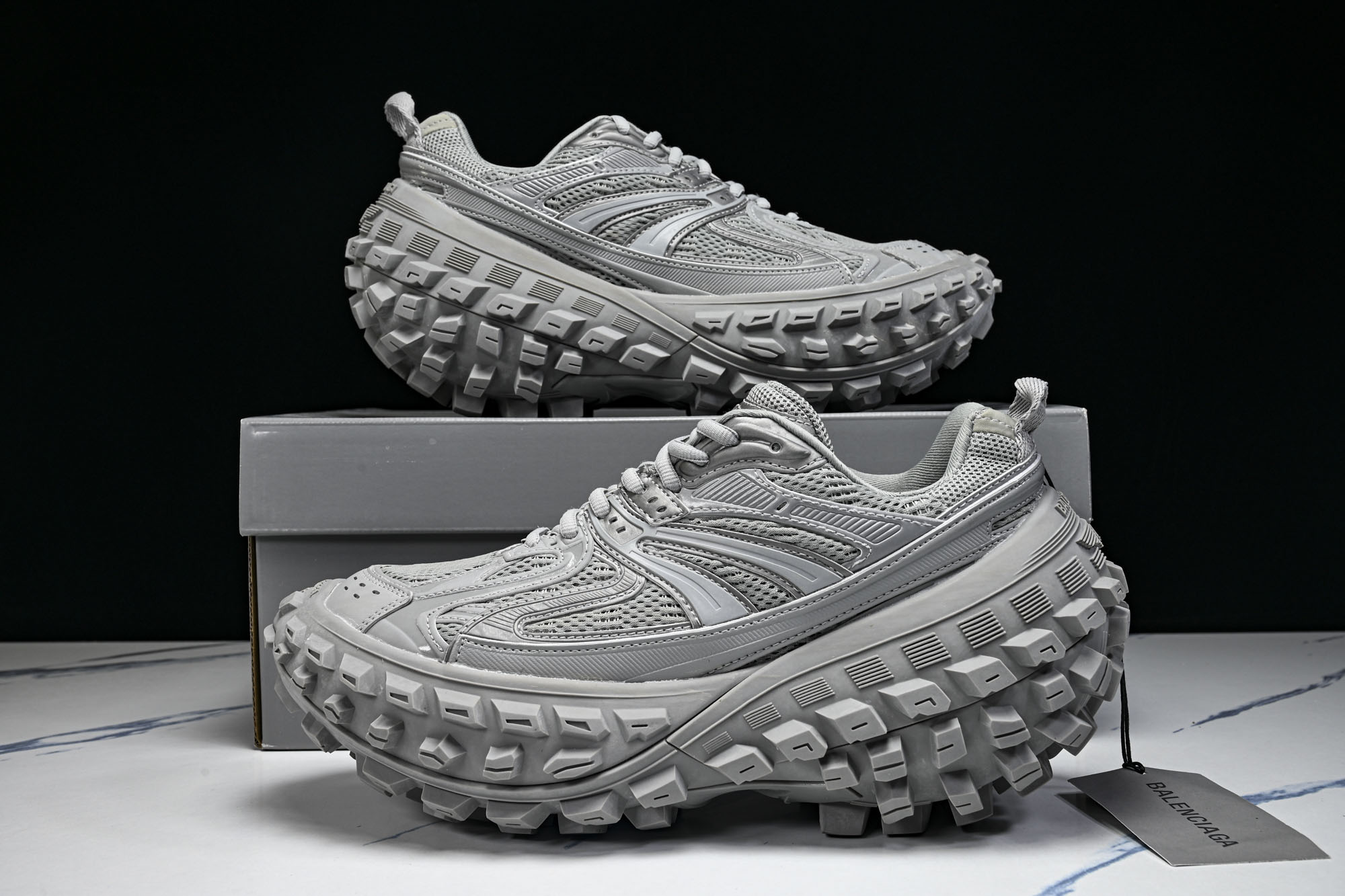纯原 Balenciaga Defender Rubber Platform Sneakers 巴黎世家 轮胎鞋 深灰色