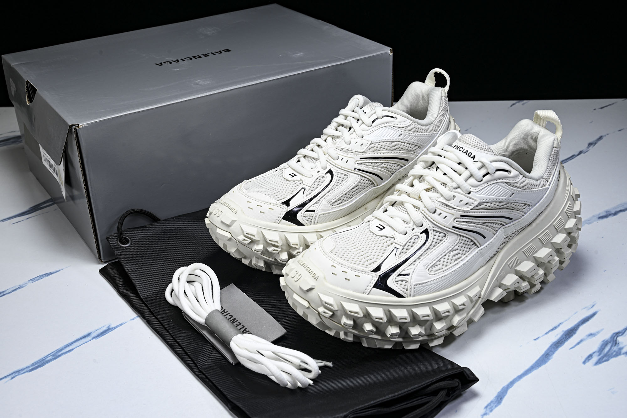 纯原 Balenciaga Defender Rubber Platform Sneakers 巴黎世家 轮胎鞋 白色W