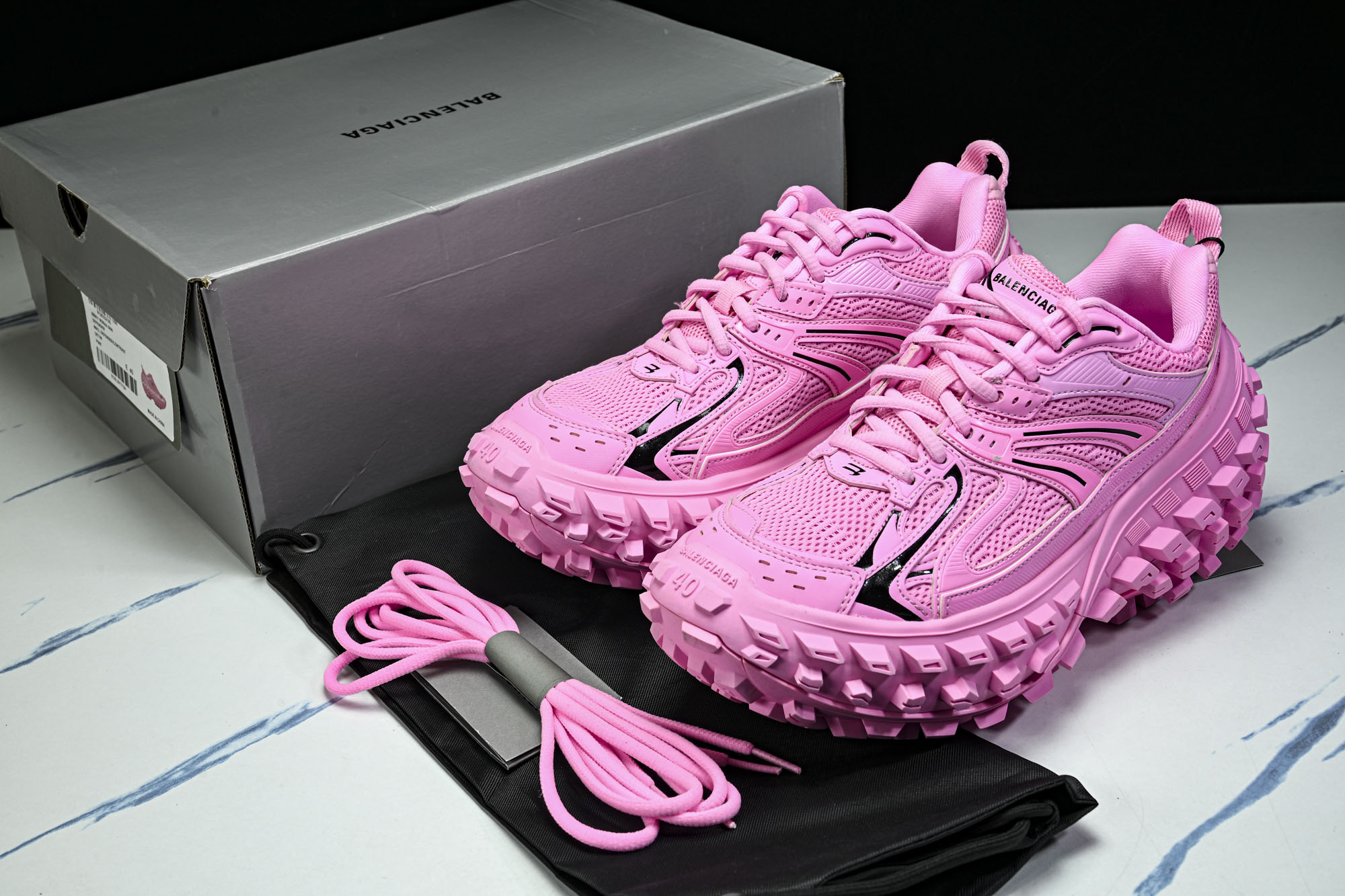 纯原 Balenciaga Defender Rubber Platform Sneakers 巴黎世家 轮胎鞋 粉色 