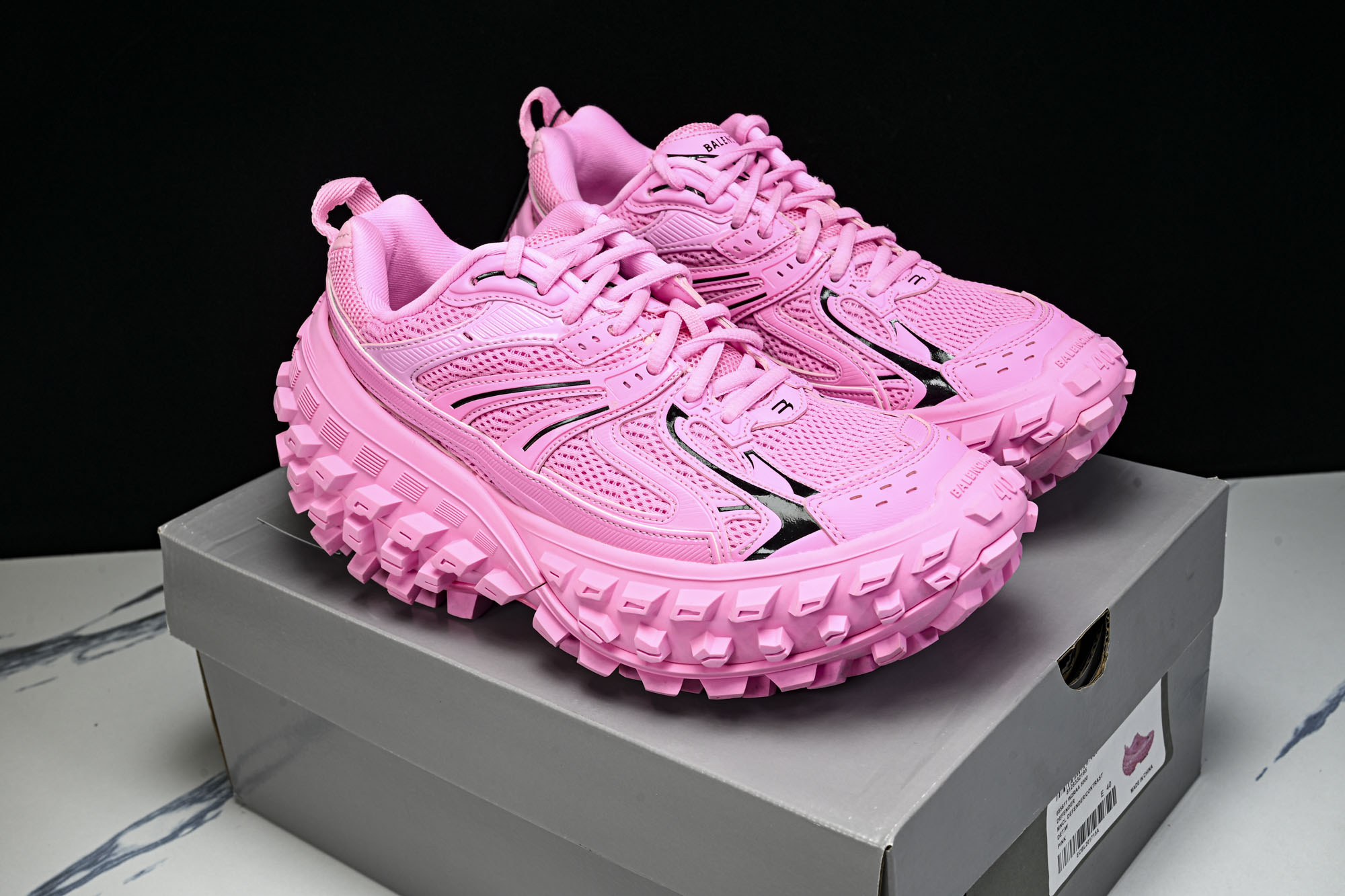 纯原 Balenciaga Defender Rubber Platform Sneakers 巴黎世家 轮胎鞋 粉色 