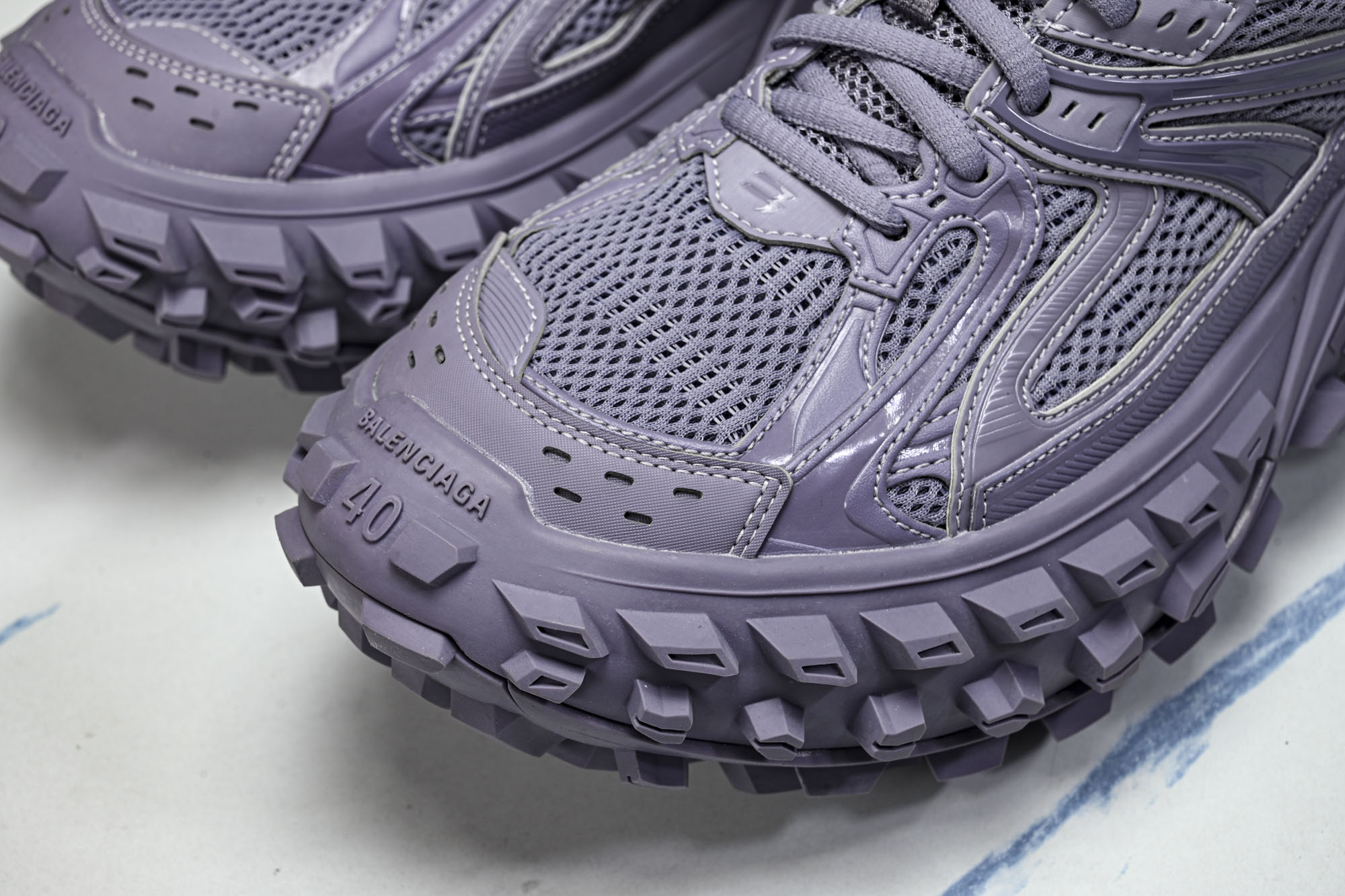 纯原 Balenciaga Defender Rubber Platform Sneakers 巴黎世家 轮胎鞋 紫色 
