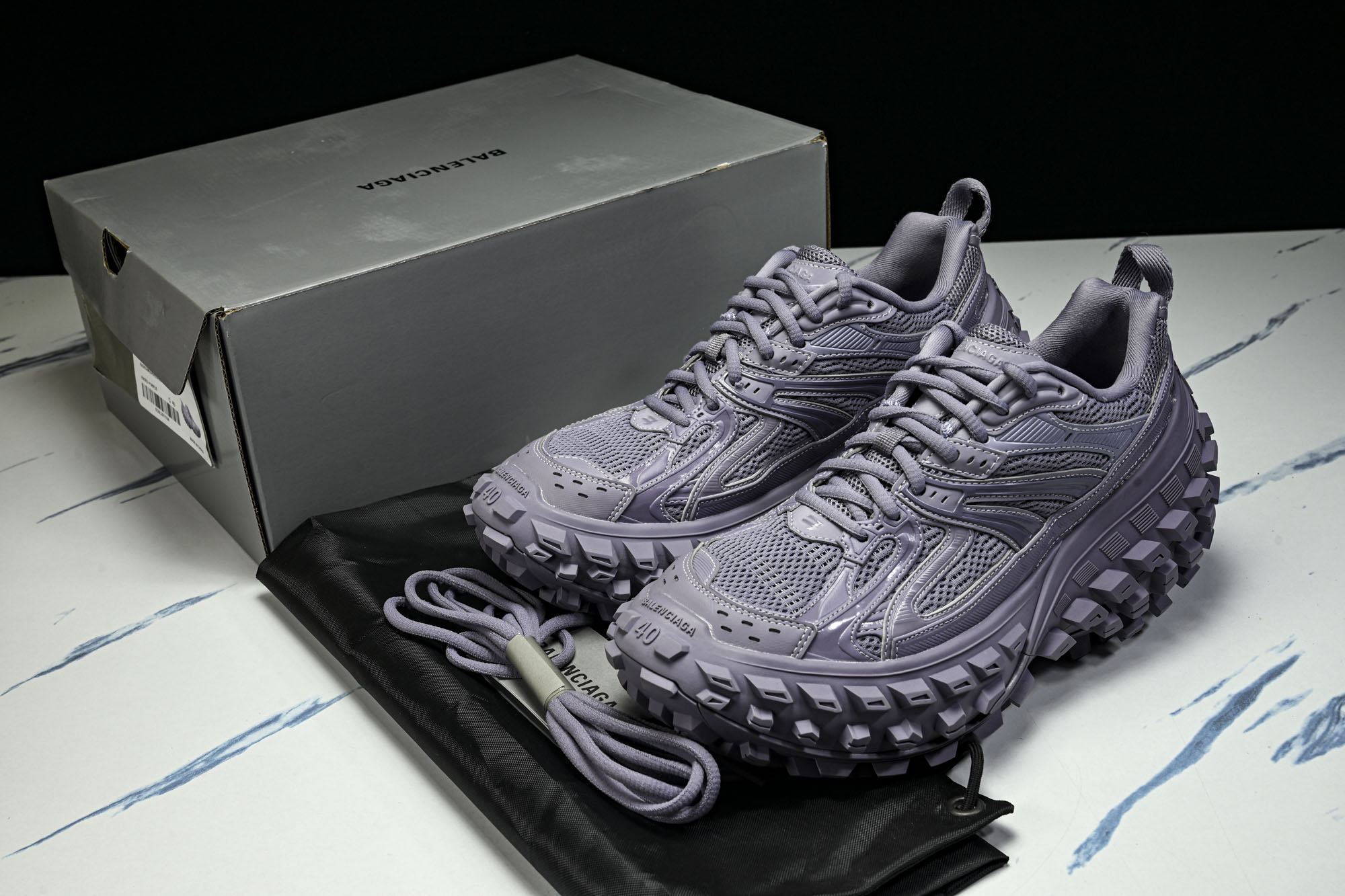 纯原 Balenciaga Defender Rubber Platform Sneakers 巴黎世家 轮胎鞋 紫色 