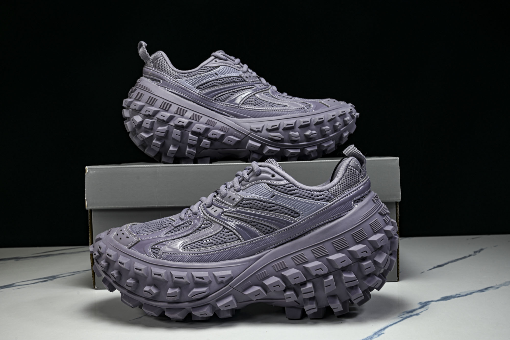 纯原 Balenciaga Defender Rubber Platform Sneakers 巴黎世家 轮胎鞋 紫色 