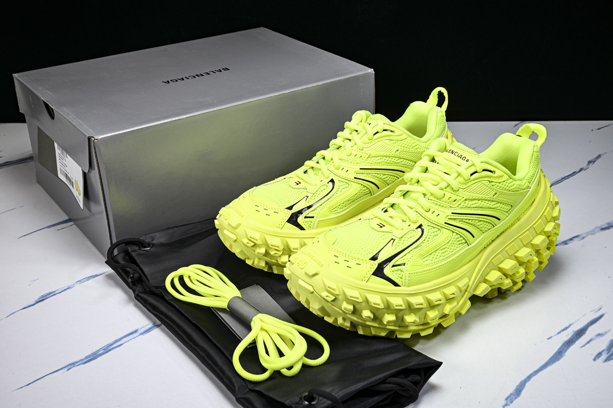 纯原 Balenciaga Defender Rubber Platform Sneakers 巴黎世家 轮胎鞋 荧光绿