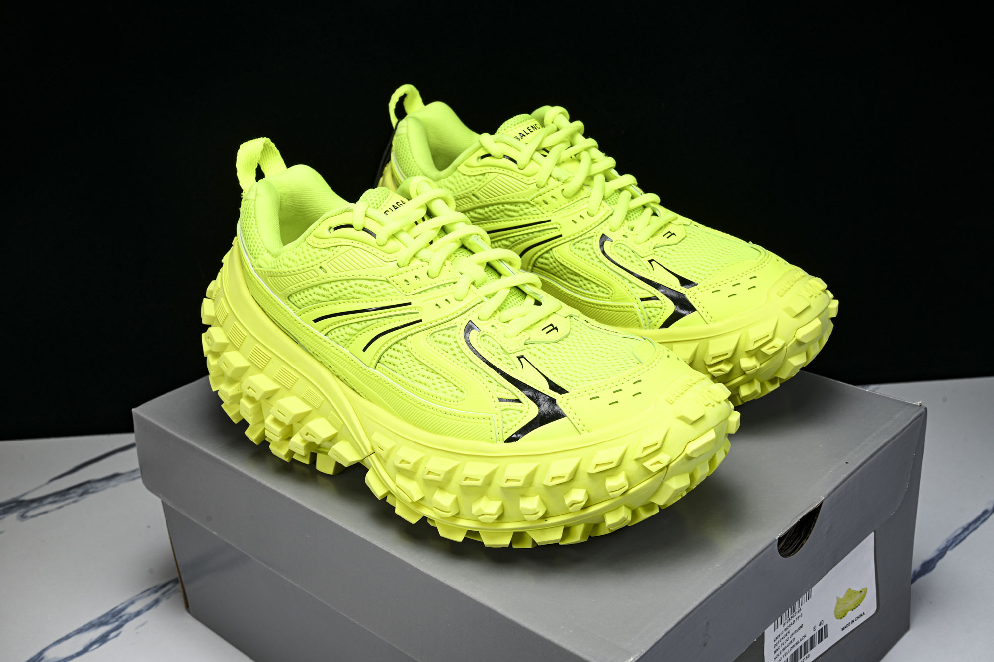 纯原 Balenciaga Defender Rubber Platform Sneakers 巴黎世家 轮胎鞋 荧光绿