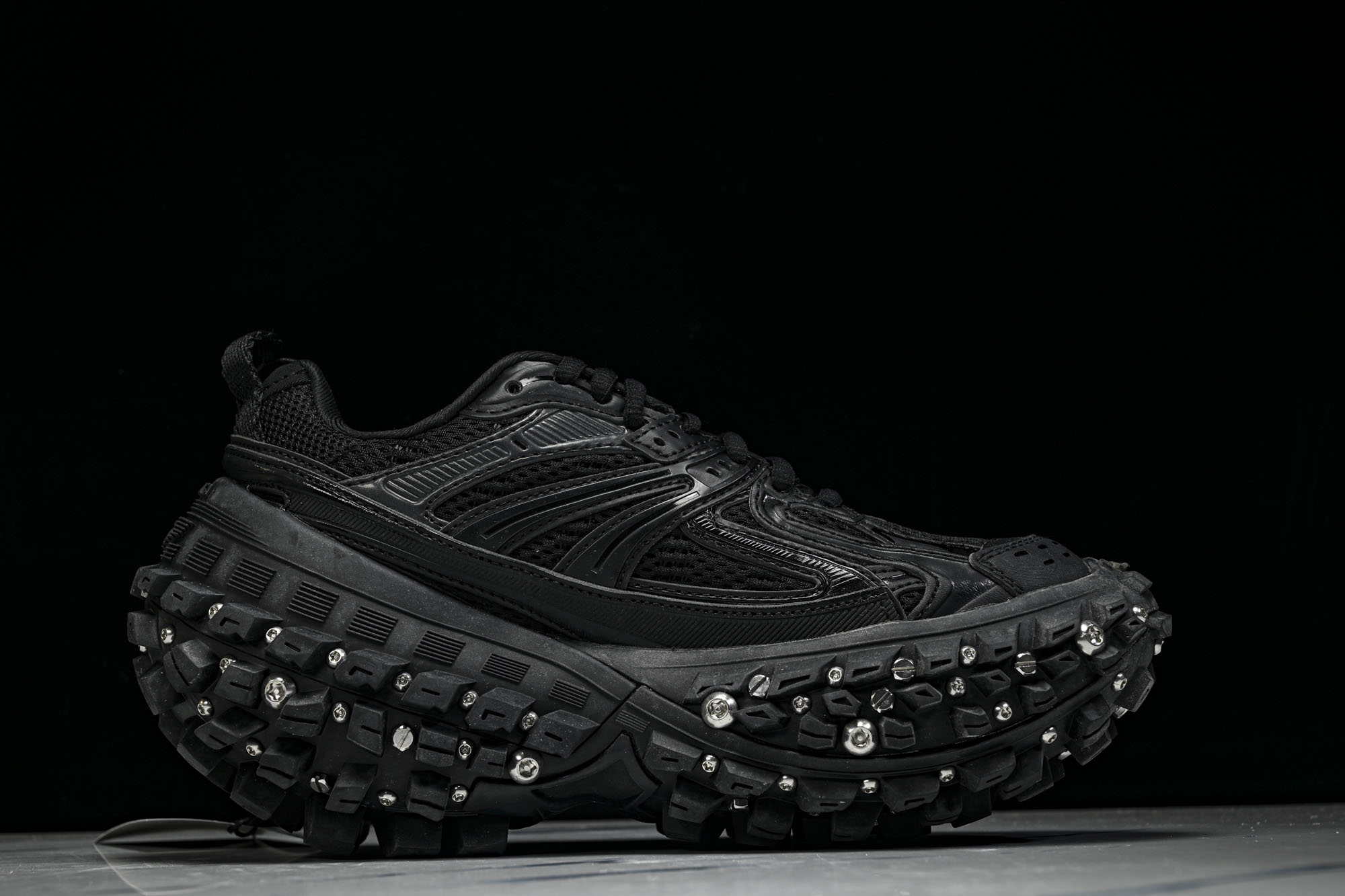 纯原 Balenciaga Defender Rubber Platform Sneakers 巴黎世家 轮胎鞋 黑色铆