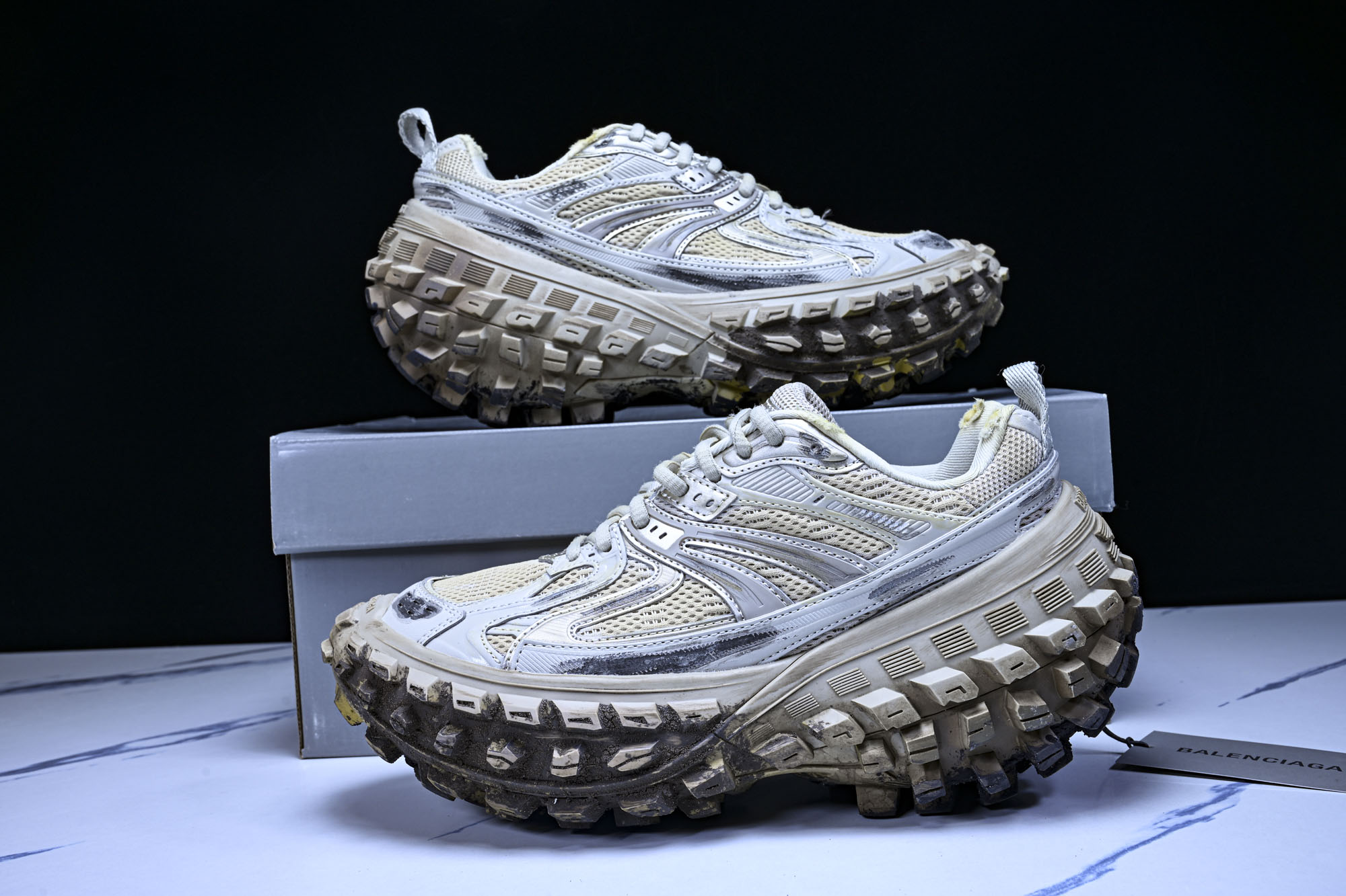 纯原Balenciaga Defender Rubber Platform Sneakers 巴黎世家 轮胎鞋淡棕泥染W