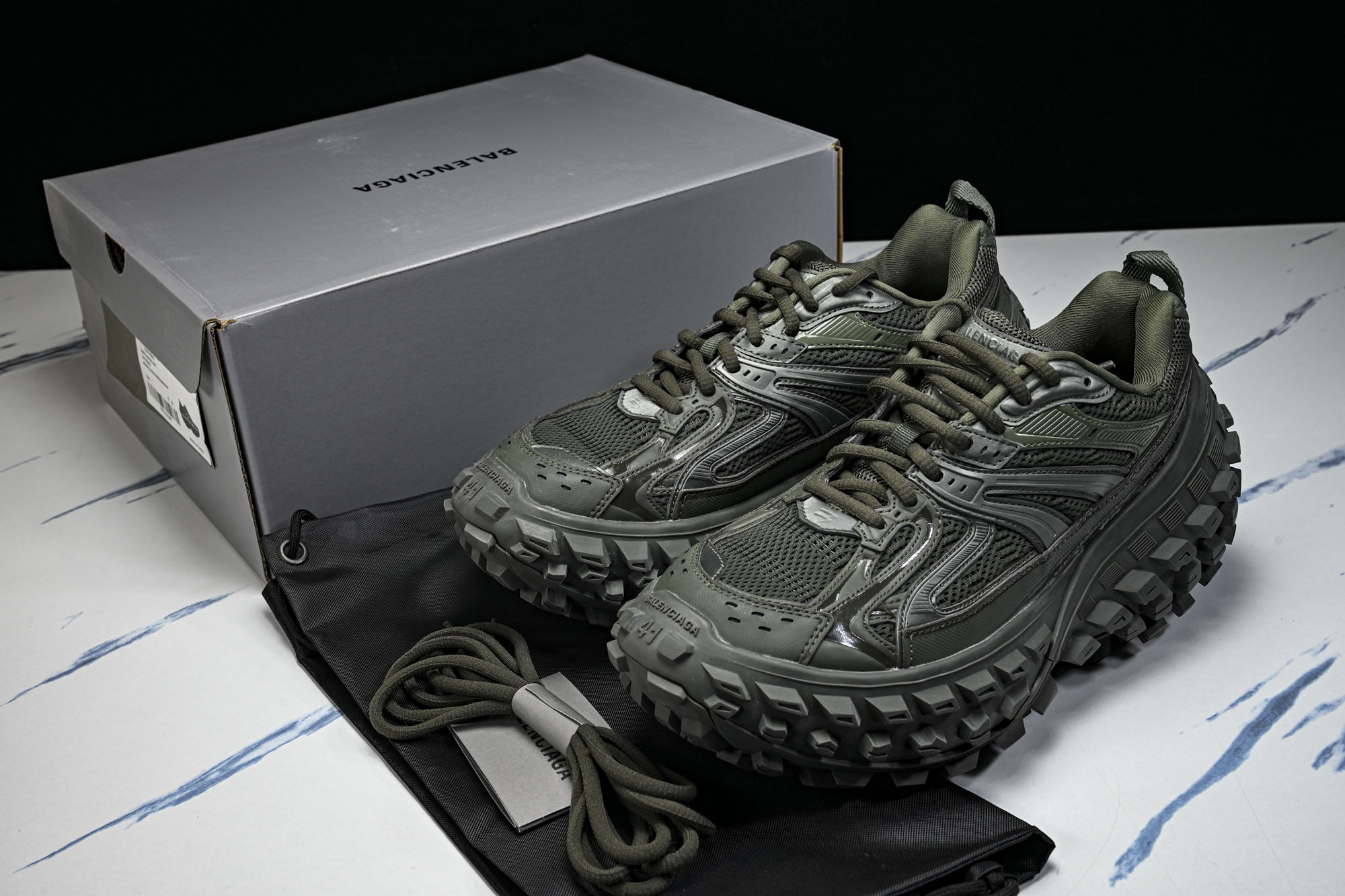 纯原Balenciaga Defender Rubber Platform Sneakers 巴黎世家 轮胎鞋深绿W2R