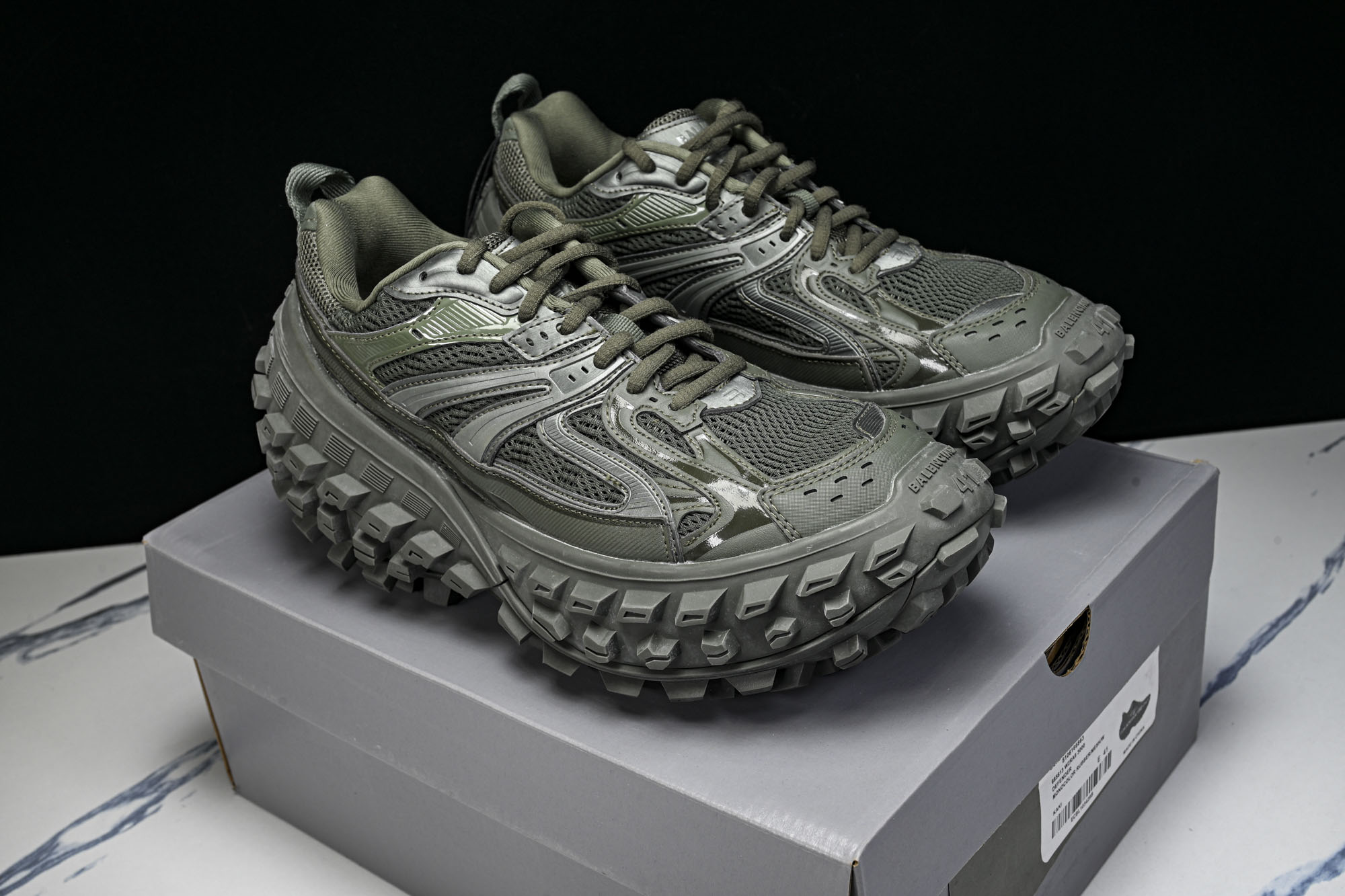 纯原Balenciaga Defender Rubber Platform Sneakers 巴黎世家 轮胎鞋深绿W2R